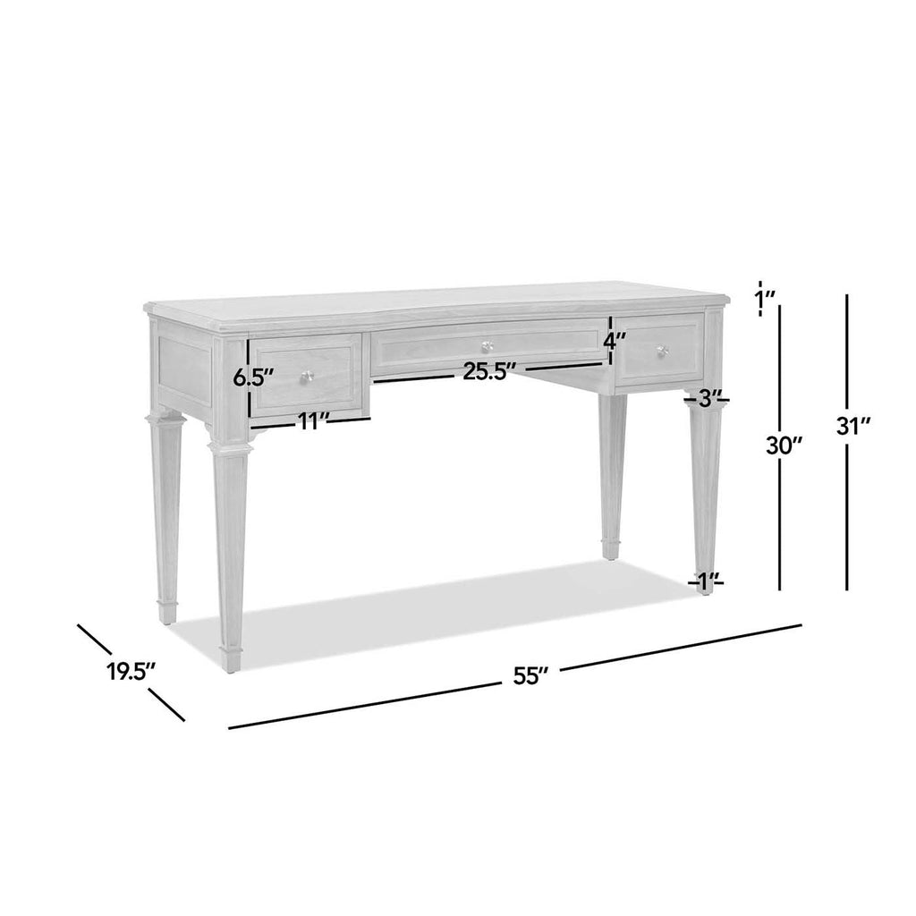 Dauphin 55' 3-Drawer Wood Executive Desk, Natural Brown Wood