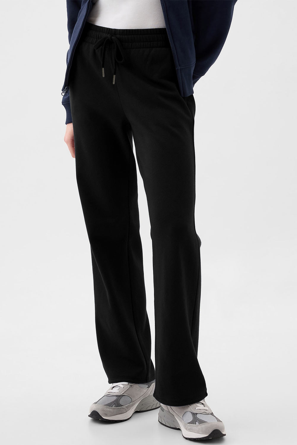 Solid Fleece-Lined Drawstring Waist Pants