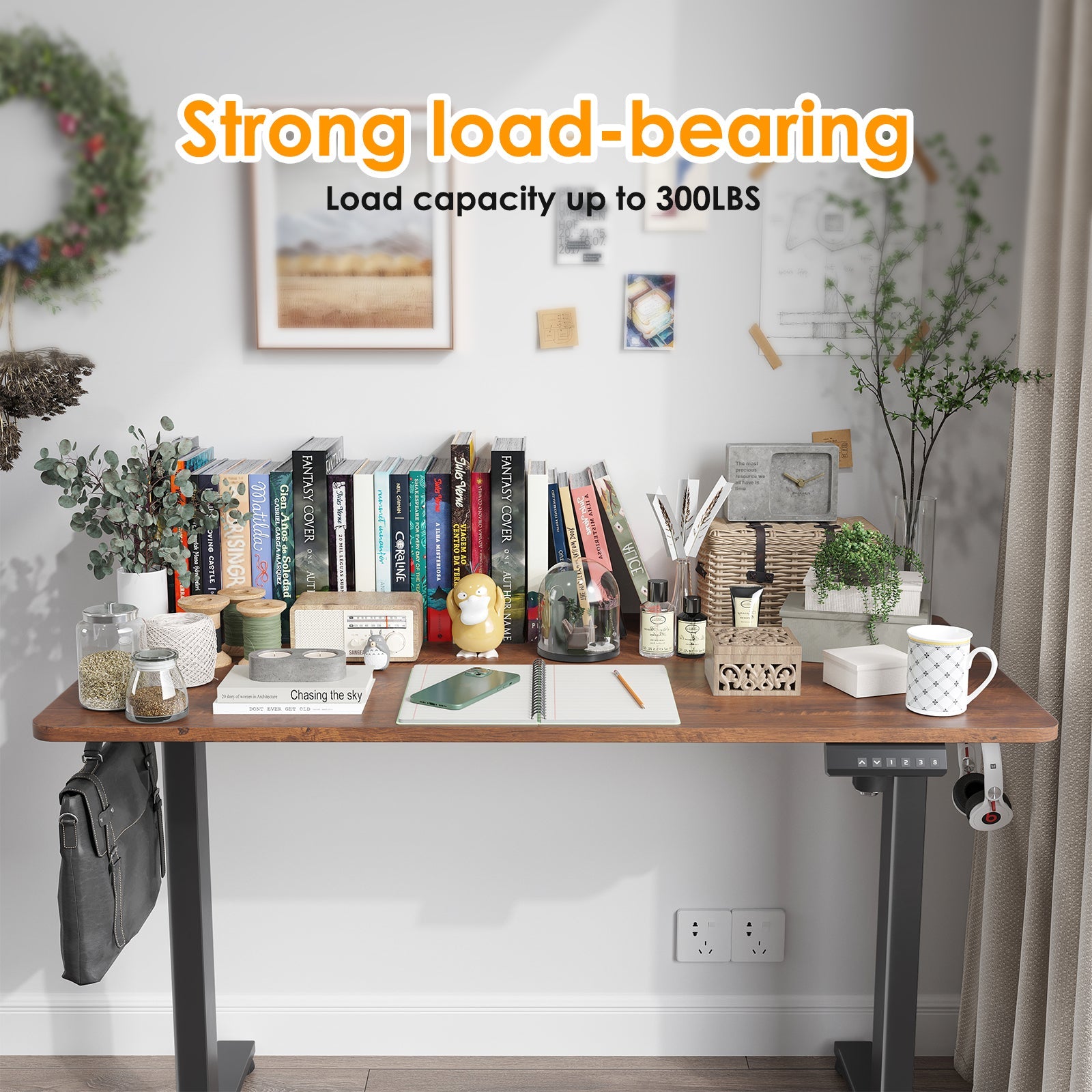 STARY Electric Standing Desk Adjustable Height Sit Stand Home Office Desk with Splice Board
