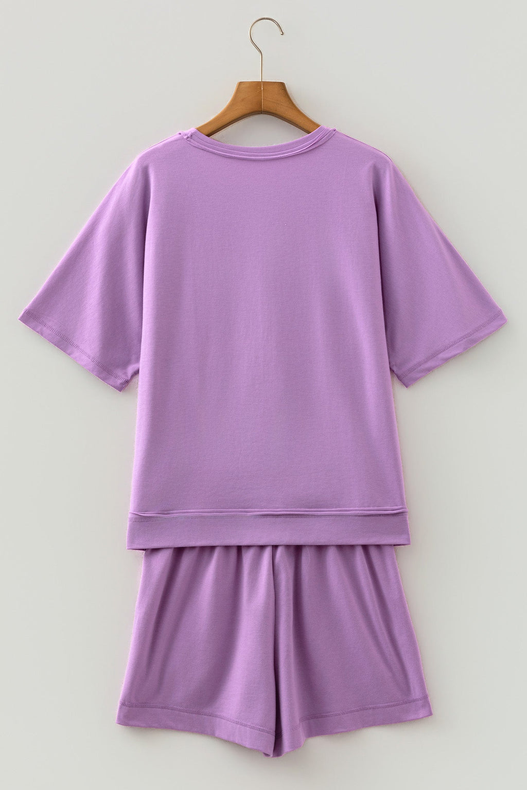 Oversized Raw Edge Patch Pocket Top & Shorts Set