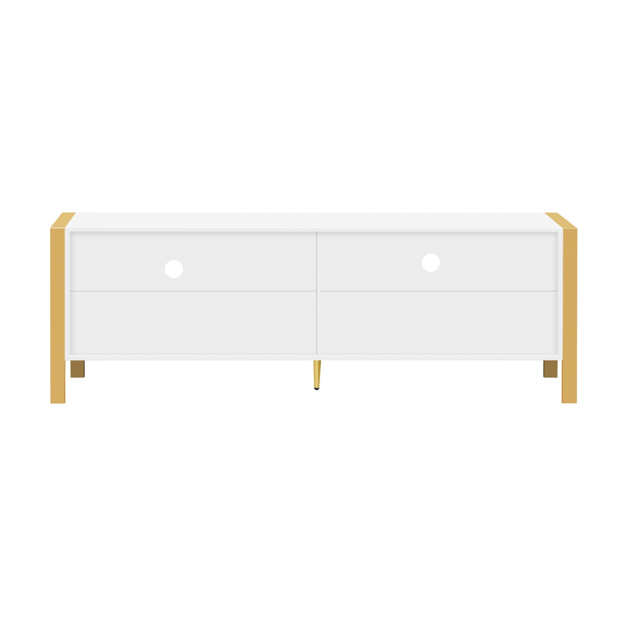 U-Can 70.9''Modern Minimalist TV Stand for TVs up to 75 Inches, Entertainment Center Media Console Cabinet with 2 Spacious Cabinets for Living room