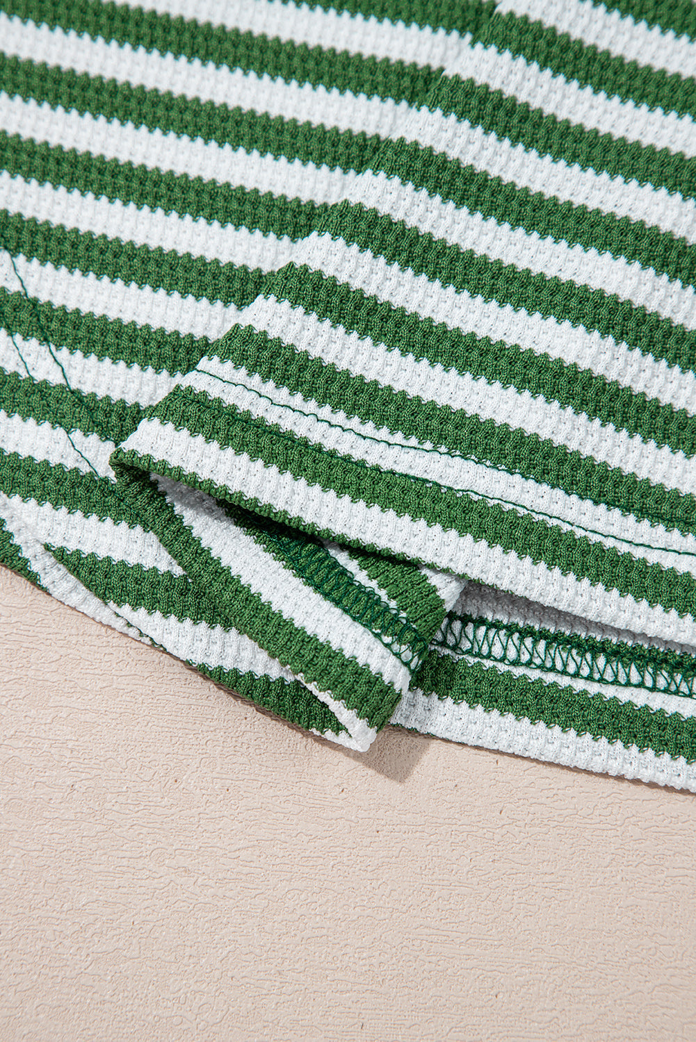 Stripe Thermal Knit Drop Shoulder Top