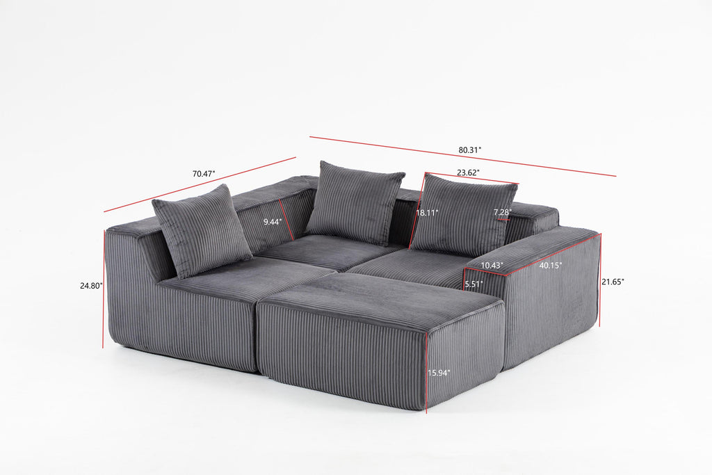 Multi person modular compression sofa that can be freely combined-33005-4