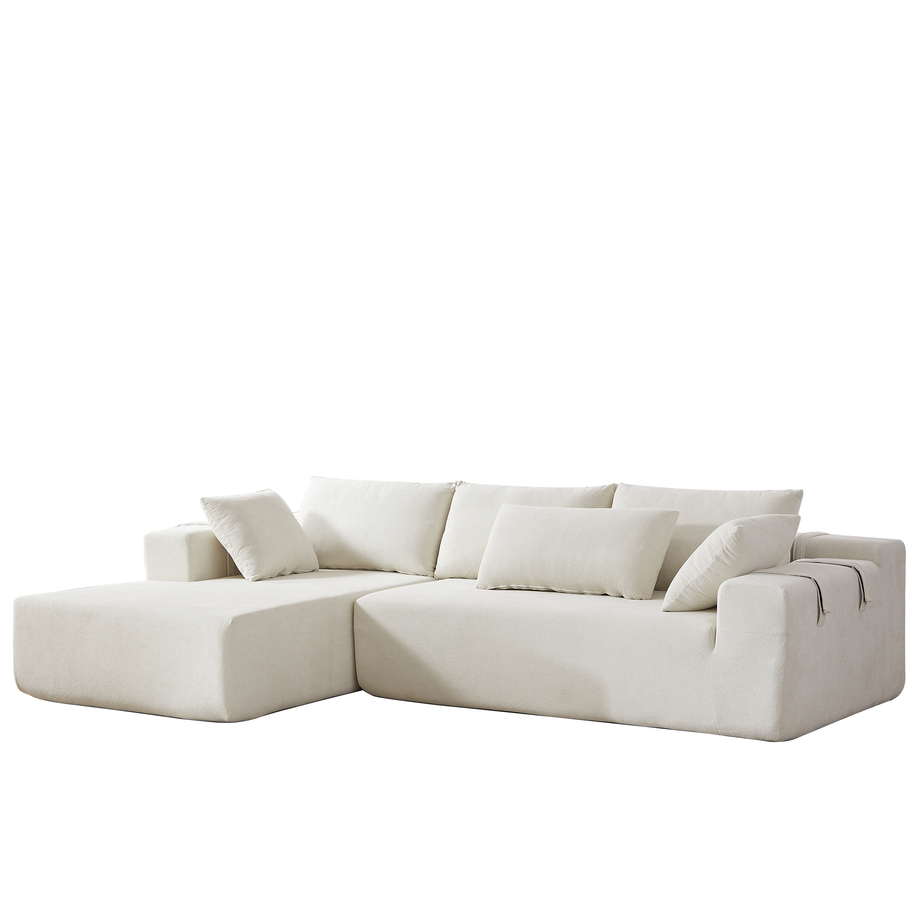 Modern Chenille Upholstered Sectional Sofa Couch Set,Modular 108' L Shaped Sectional Living Room Sofa Set With 6 Pillows,Free Combination Sofa Couch for Living Room,Bedroom