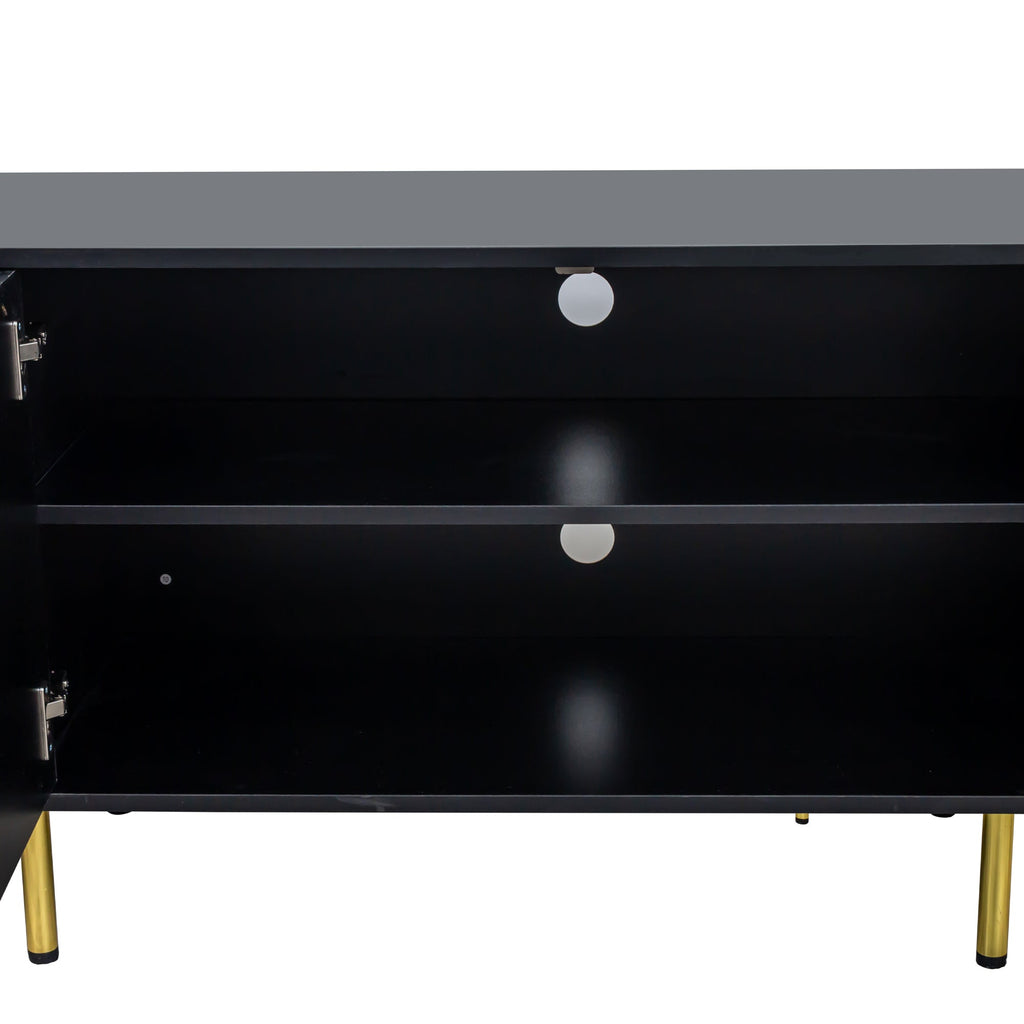 Modern warm Black TV cabinet for 80 inch TV Stands, for Living Room Bedroom