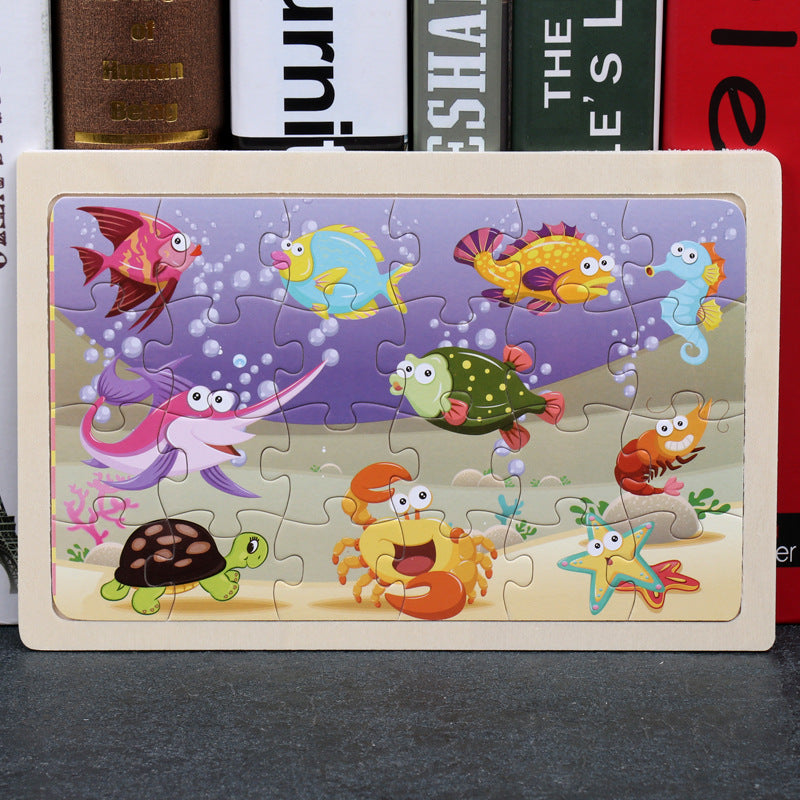 Wooden Animal Puzzle – Educational Jigsaw Toy for Kids
