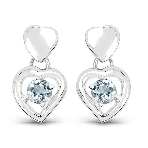 1.90 Carat Genuine Blue Topaz .925 Sterling Silver Earrings