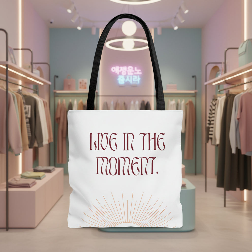 Live In The Moment Beach Shopper Tote Bag Medium