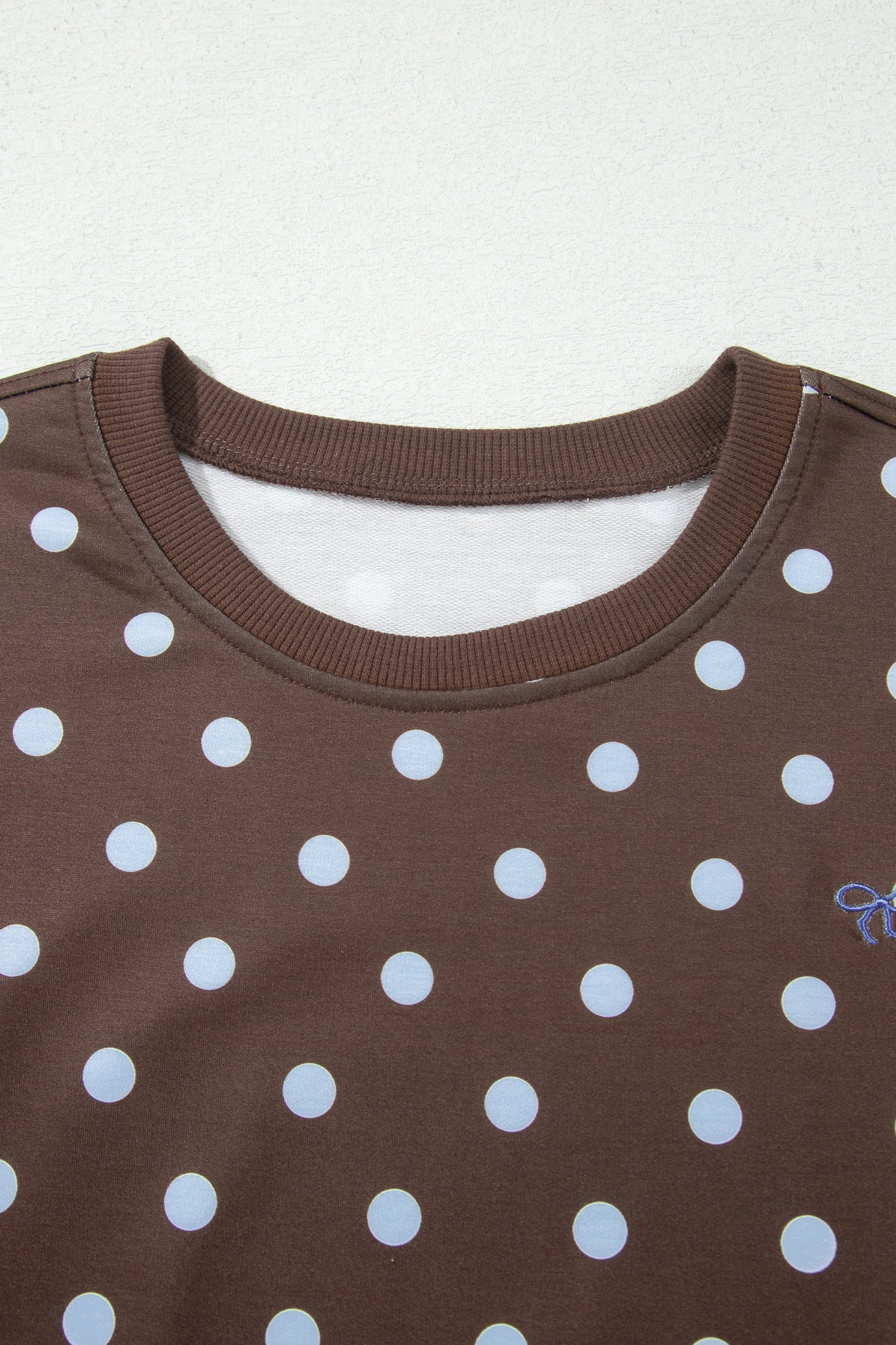 Polka Dot Long Sleeve Pullover & Bow Skort Set