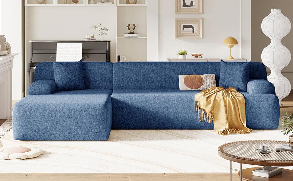U_Style Modern Large L-Shape Modular Sectional Sofa for Living Room, Bedroom, Salon, 2 Piece Free Combination, Simplified Style(old sku:WY000356AAC)