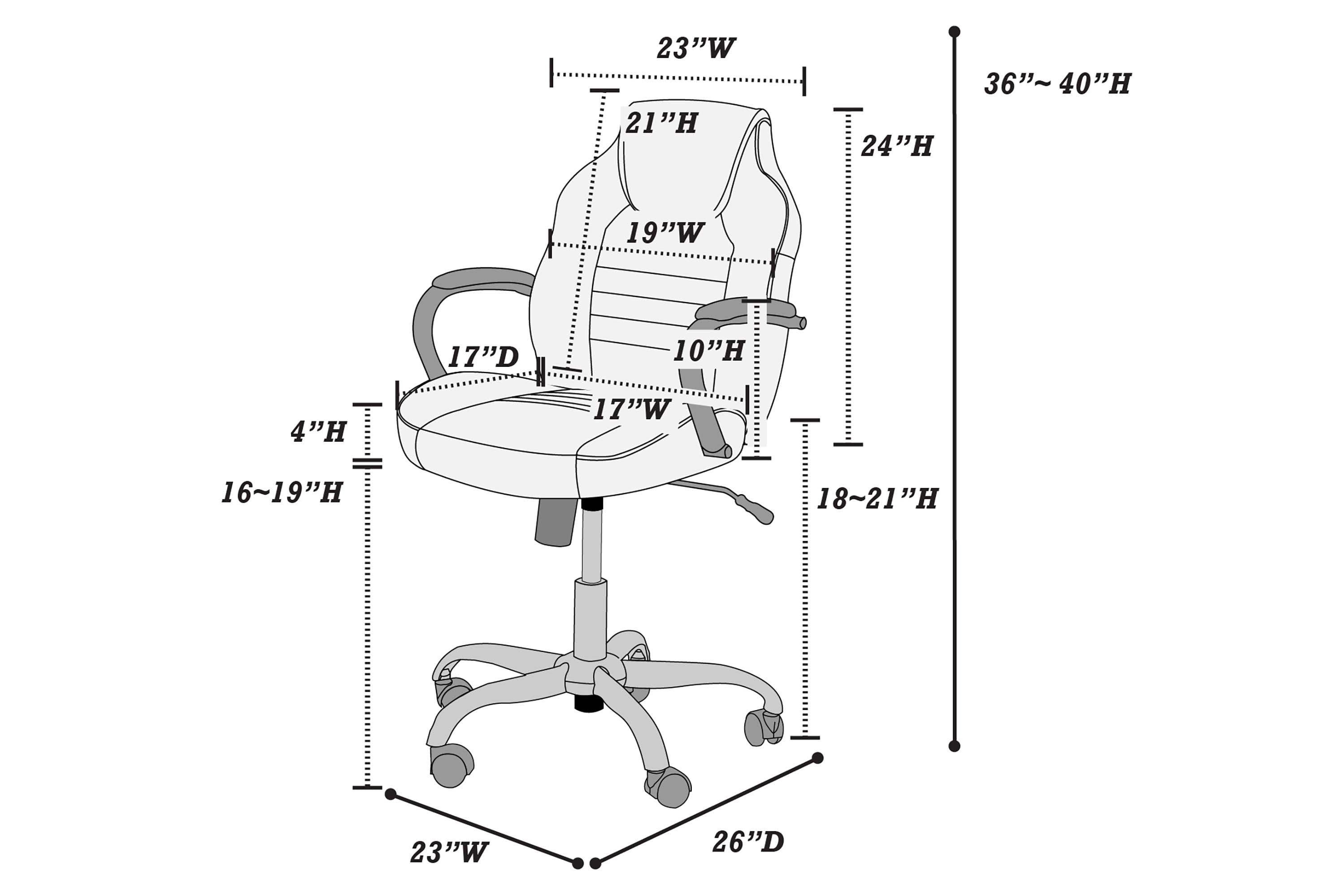 Gaming And Office Chair Black Faux Leather 1pc Chairs Casters Plush Padded Chair w Arms Comfortable Chair