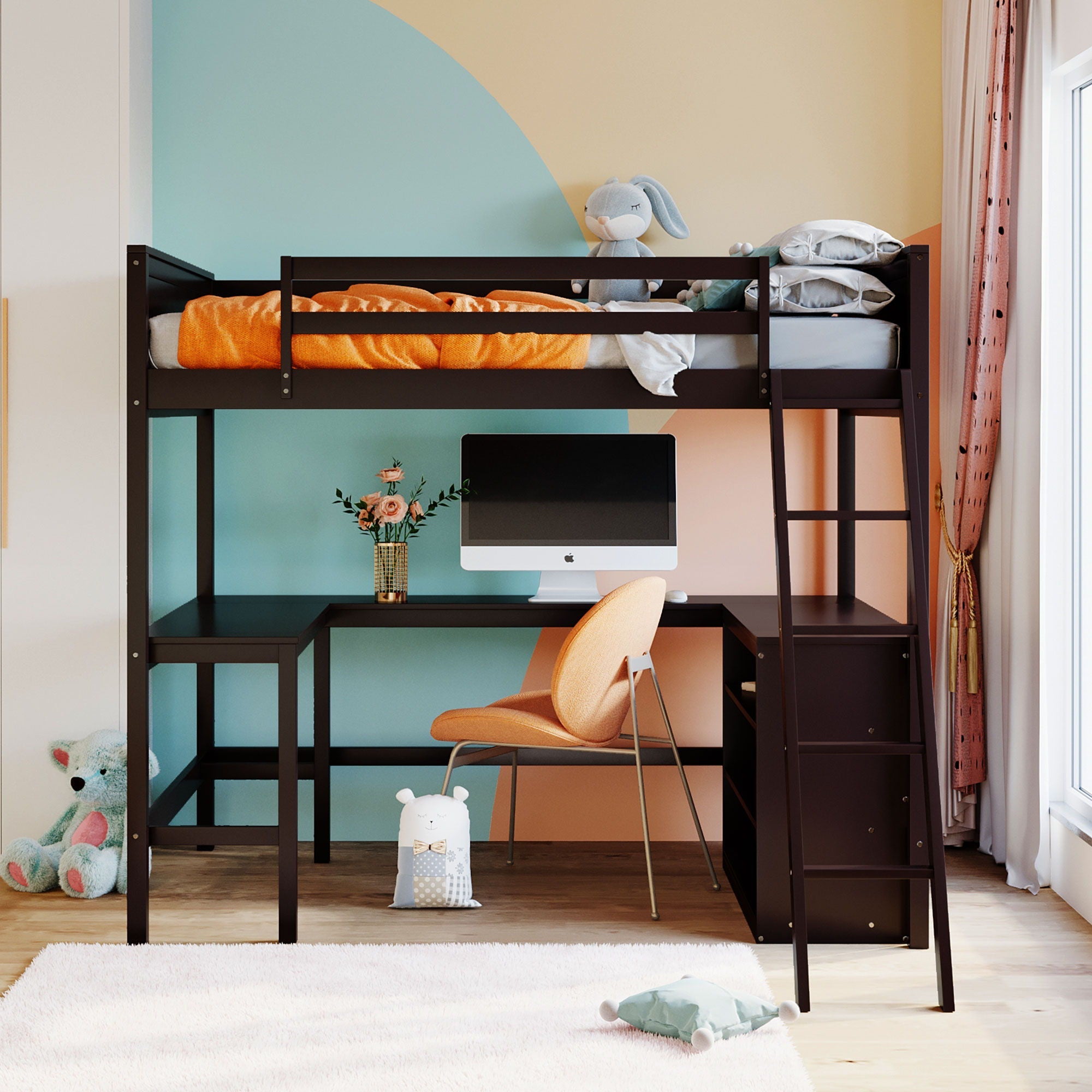 Loft Bed With Shelves With Desk