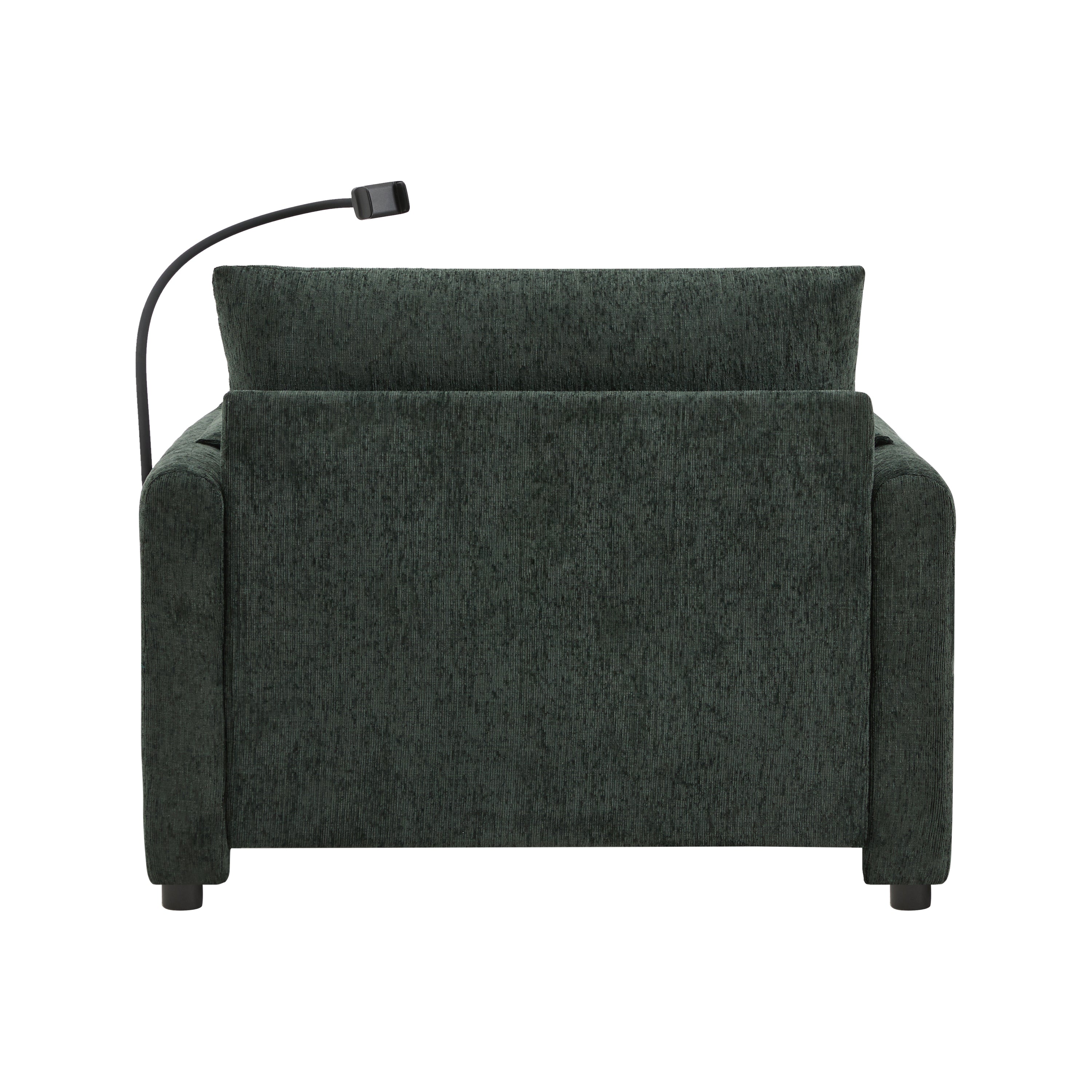 38' Single Sofa with Storage Ottoman, Adjustable Phone Holder, USB Charger, Side Storage Pockets, Pillow-Like Armrests, Wide Seat Chaise Lounge for Living Room&Apartment, Chenille, 4 Colors