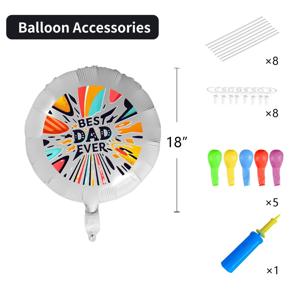 Best Dad Ever 18-inch Custom Aluminum Foil Balloons - Pack of 3 (Made in USA)