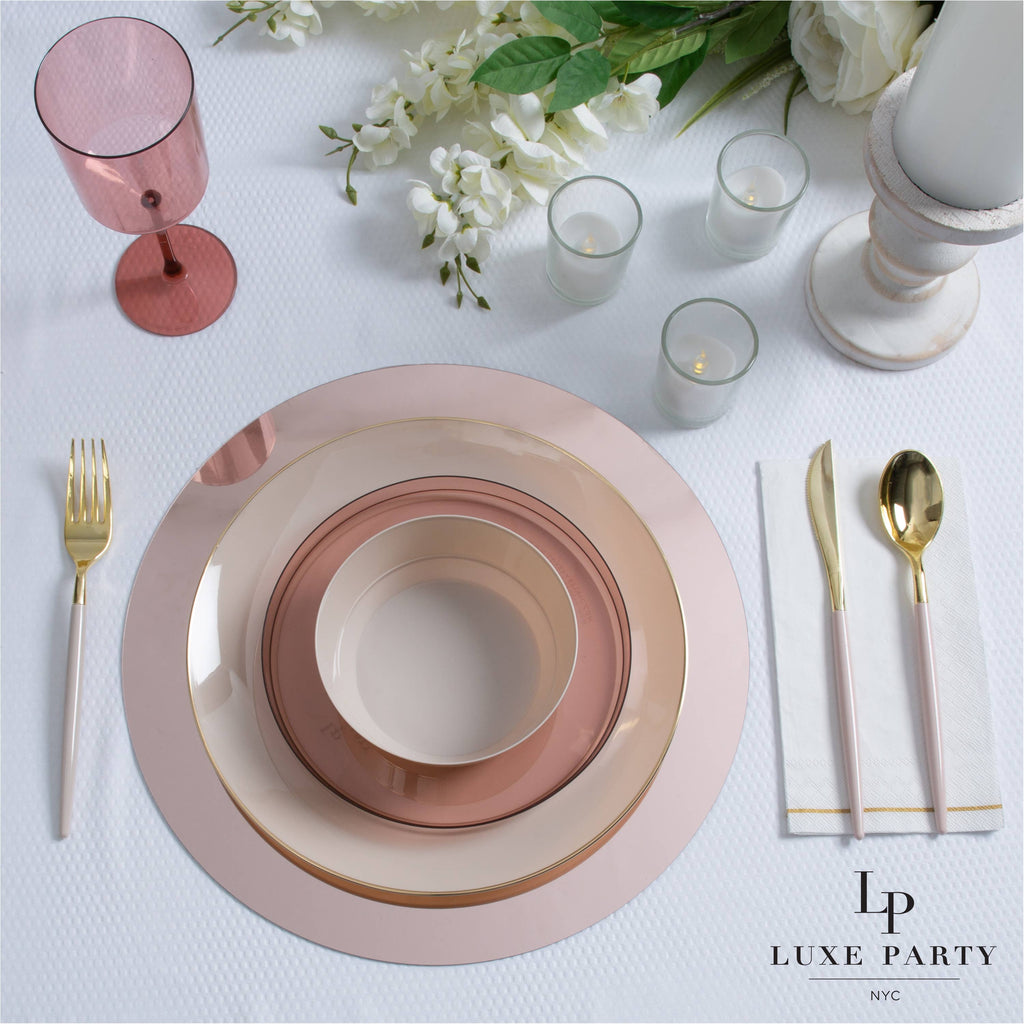 13" Rose Gold Round Light Weight Mirror Charger Plate | 1 Ch