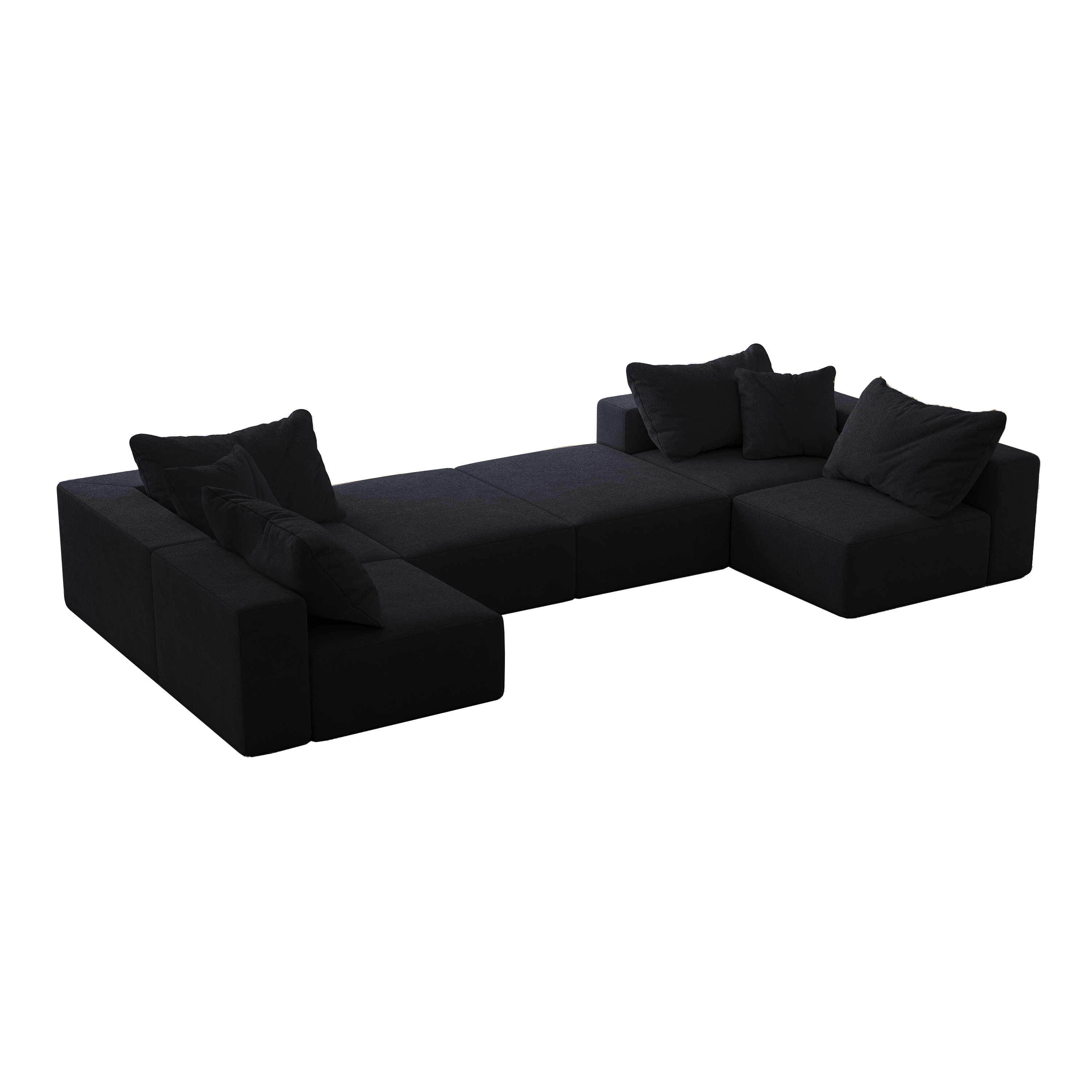 Oversized sponge cloud sofa,Modern Upholstered Sectional Sofa Couch Set,Modular 162' L Shaped Sectional Living Room Sofa Set With 6 Pillows,Free Combination Sofa Couch for Living Room,Bedroom