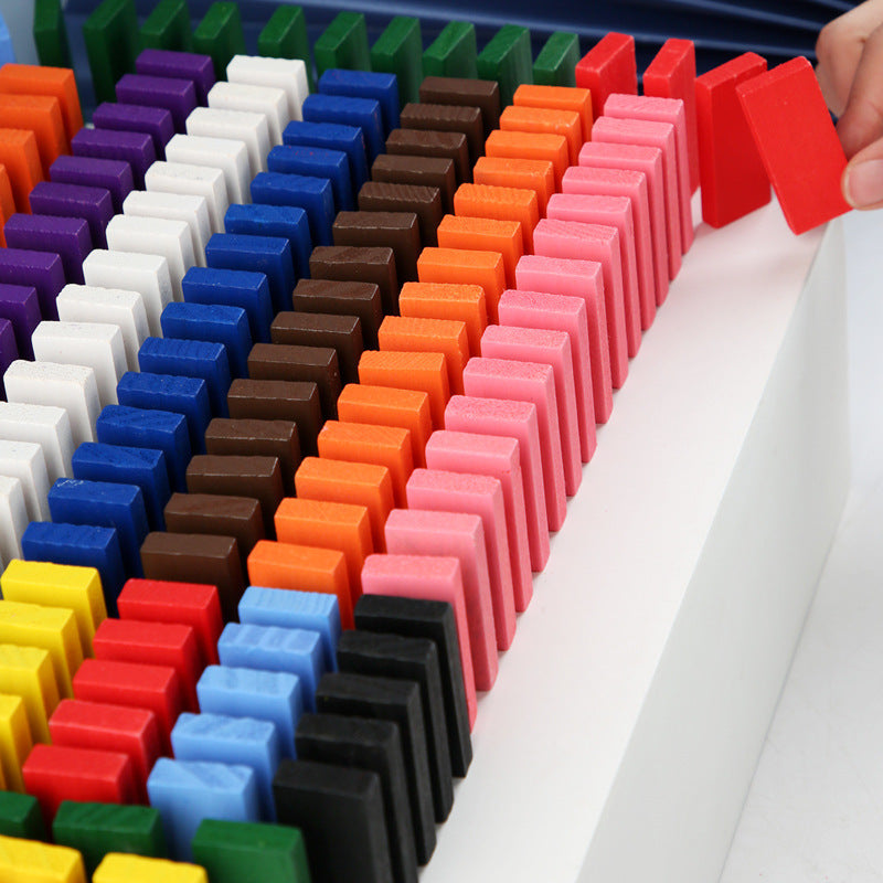 Wooden Domino Blocks Building Kit – Colorful Educational Toy for Kids