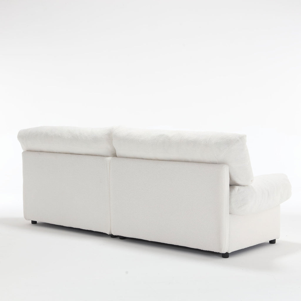 [VIDEO provided][New] Cloud Style Sofa, Teddy Velvet Fabric, Comfy Padded Cloud Couch for Living Room, Apartment