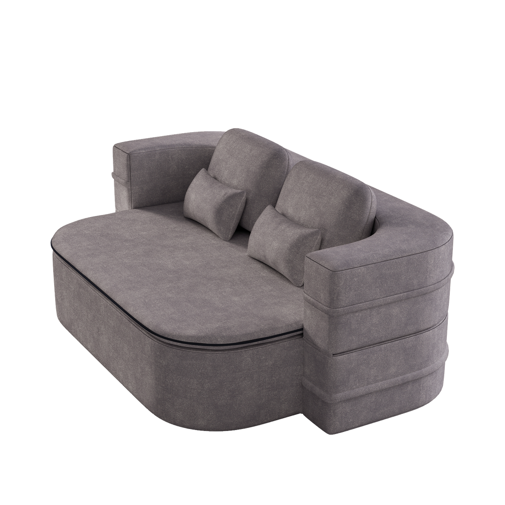 75''2-in-1 Foldable Sofa,Convertible Sleeper Foam Sofa Bed with Multi Functional Blanket, Chenille Floor folding sofa bed,  Floor Sofa Lounge Sofa for Living Room Bedroom Lounge Studio