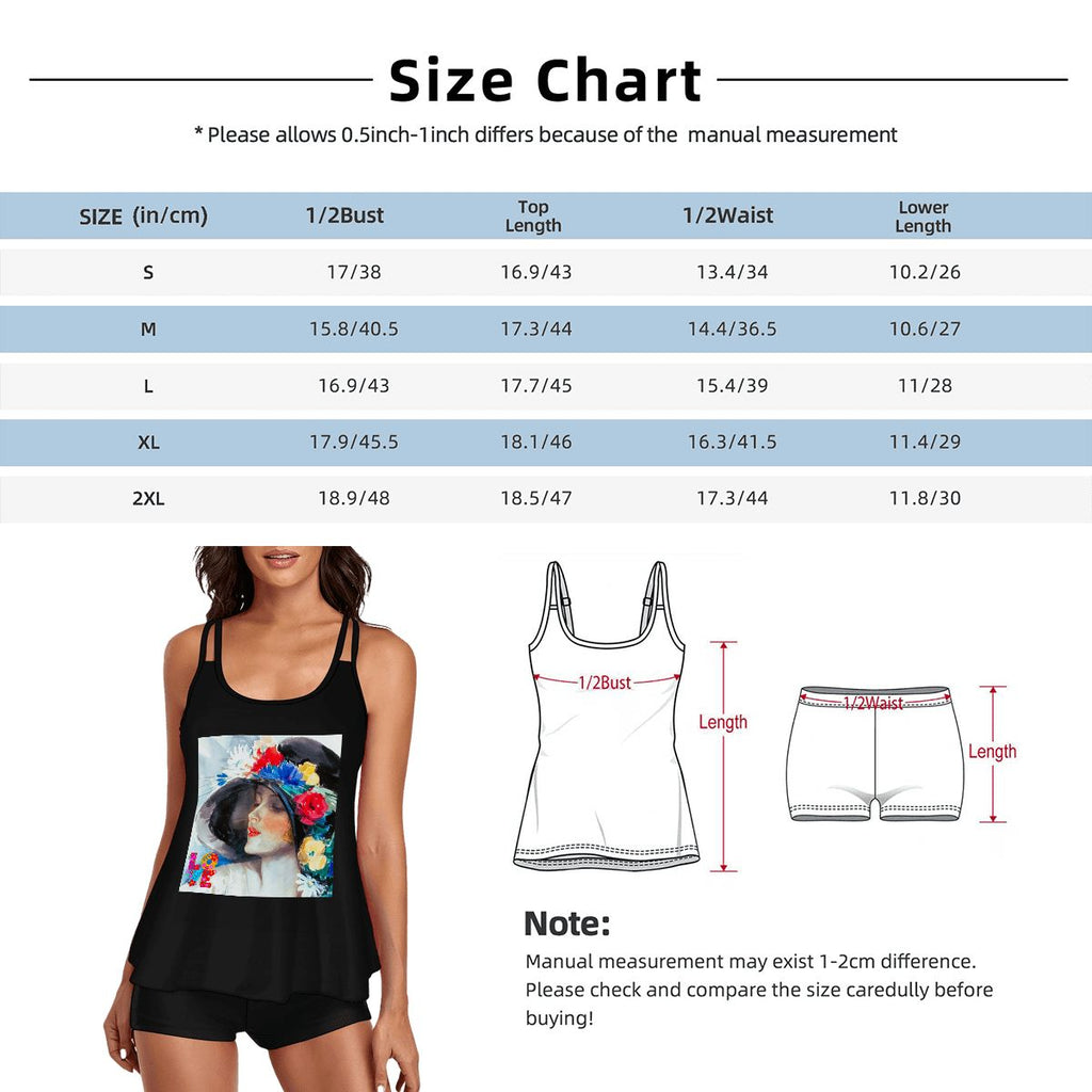 Women's Fashionable Lady Floral Elegance 2-piece Swimsuit with Straps (Made in USA)