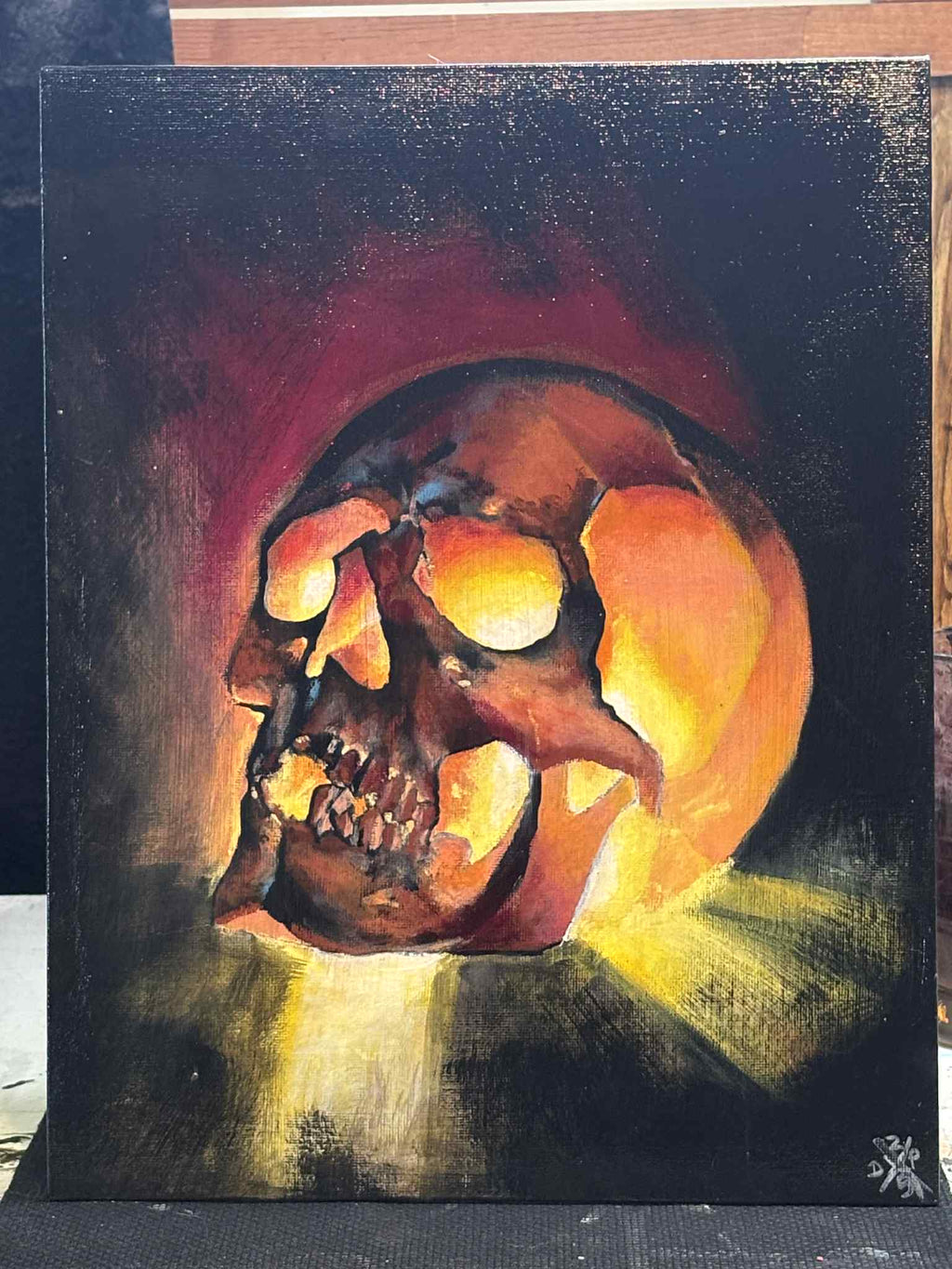 Skull Canvas Art Wall Hanging Home Decor Horror True Crime Halloween