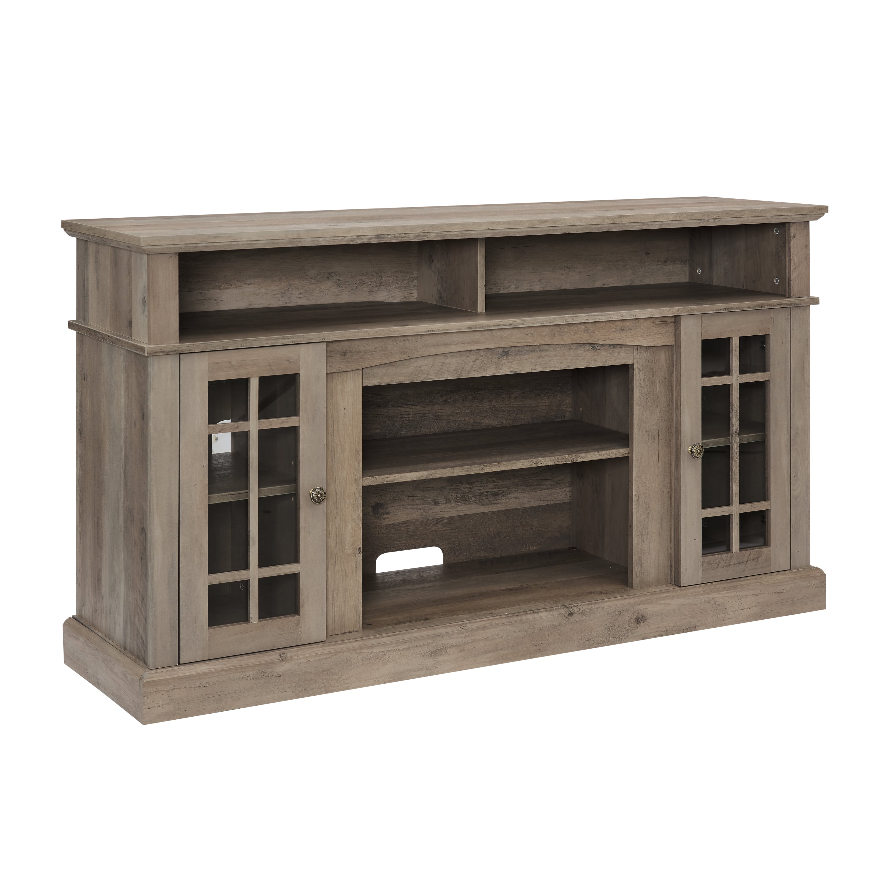 Classic TV Media Stand Modern Entertainment Console for TV Up to 65' with Open and Closed Storage Space, Gray Wash, 58.25'W*15.75'D*32'H