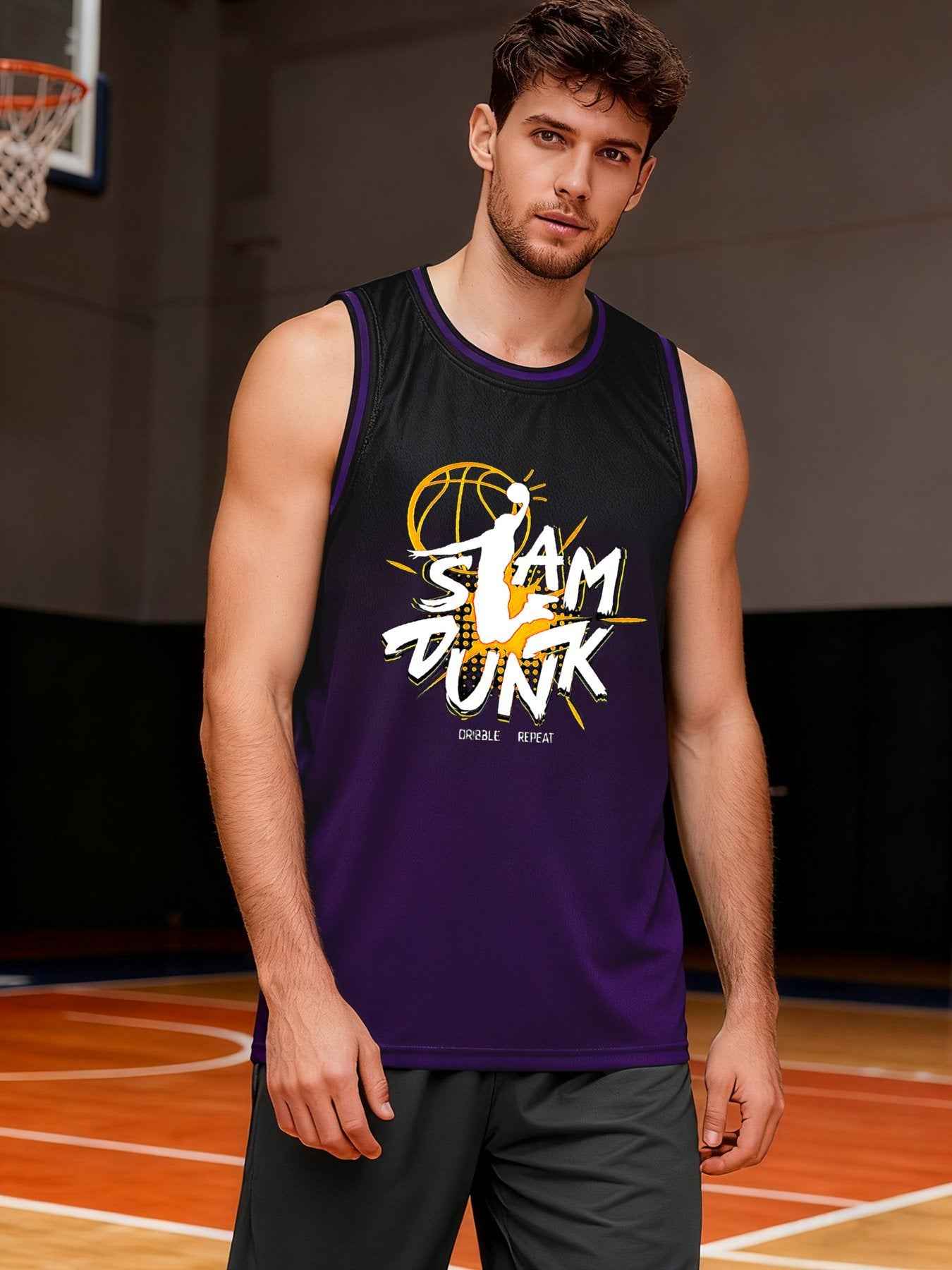 Slam Dunk Adult Purple Basketball Jersey | Ships From USA