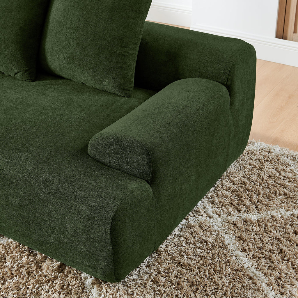 110.25x67'' Modern Upholstered L-Shape Sectional Sofa Couch, Modular Compressed Sofa with Free Combination for Living Room Bedroom, Melange Velvet, Green