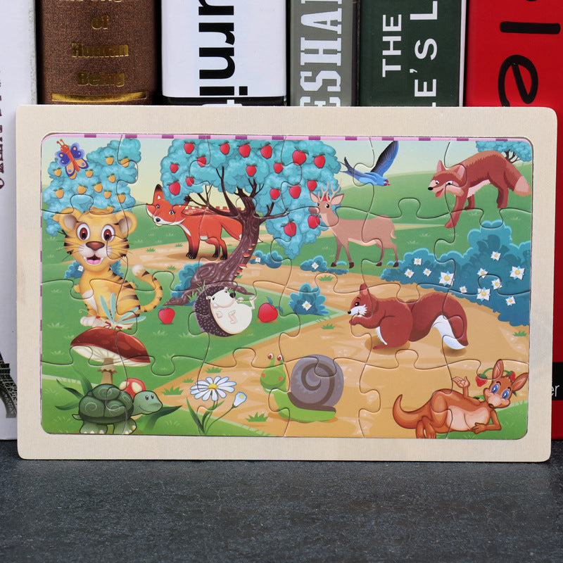 Wooden Animal Puzzle – Educational Jigsaw Toy for Kids