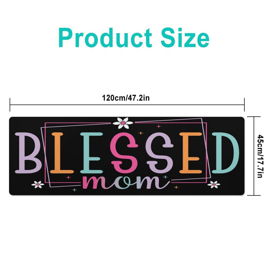 Blessed Mom Black Custom Mousepad with Rounded Corners | 47.2" x 17.7"
