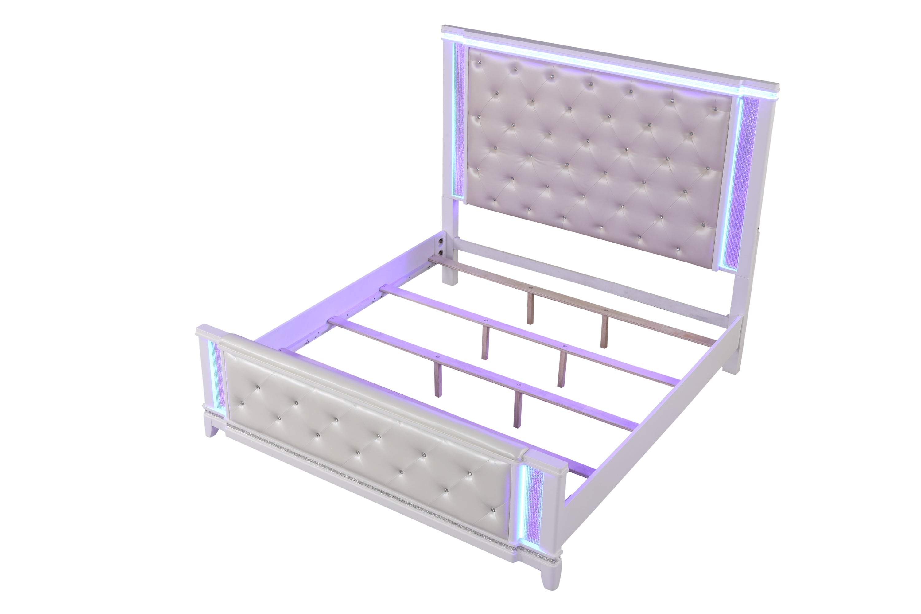 OPIUM King 4 Pc Bedroom set in Milky White(CA INVENTORY)