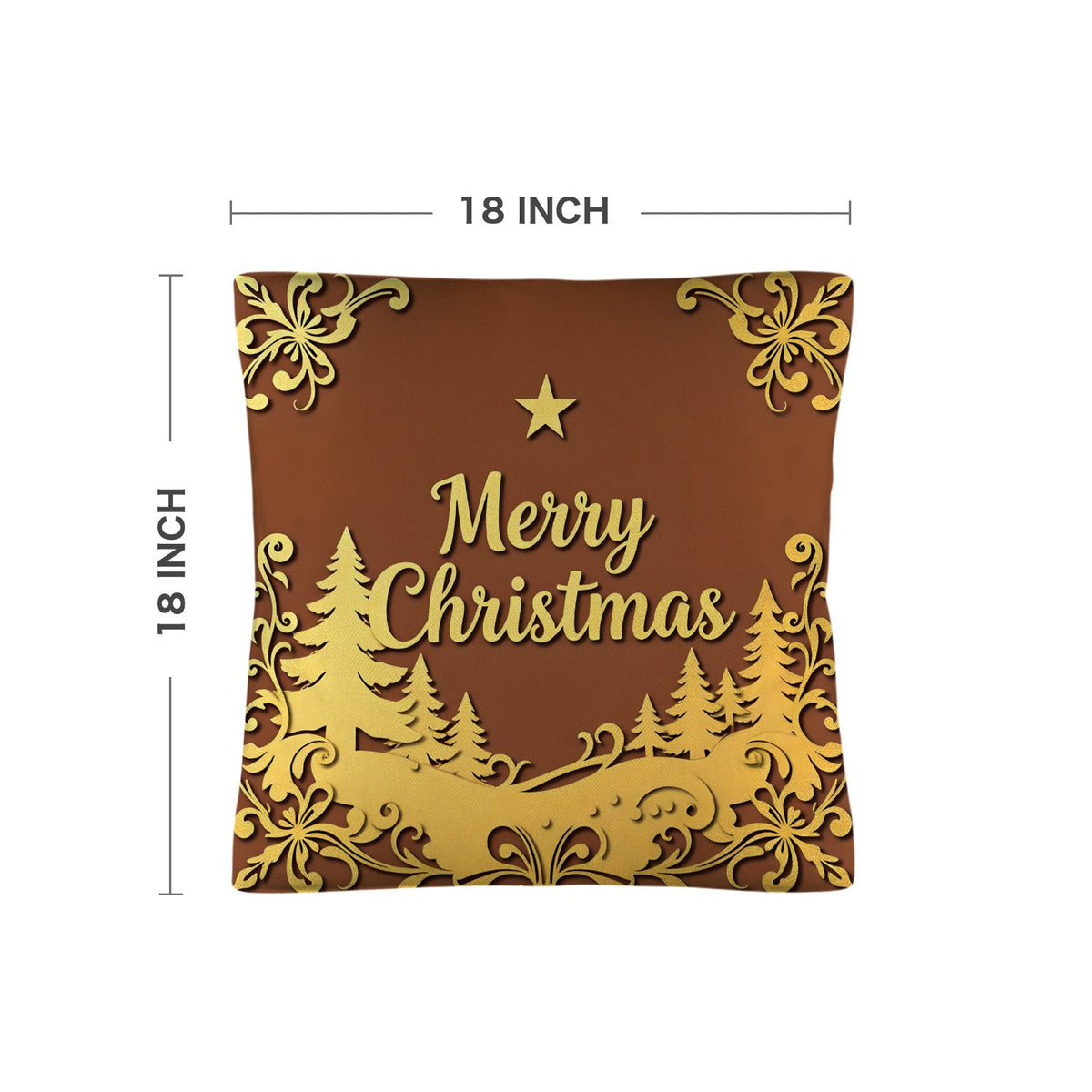Merry Christmas Gold Scenery Pillow Cases Throw Pillow Covers 18 x 18inch
