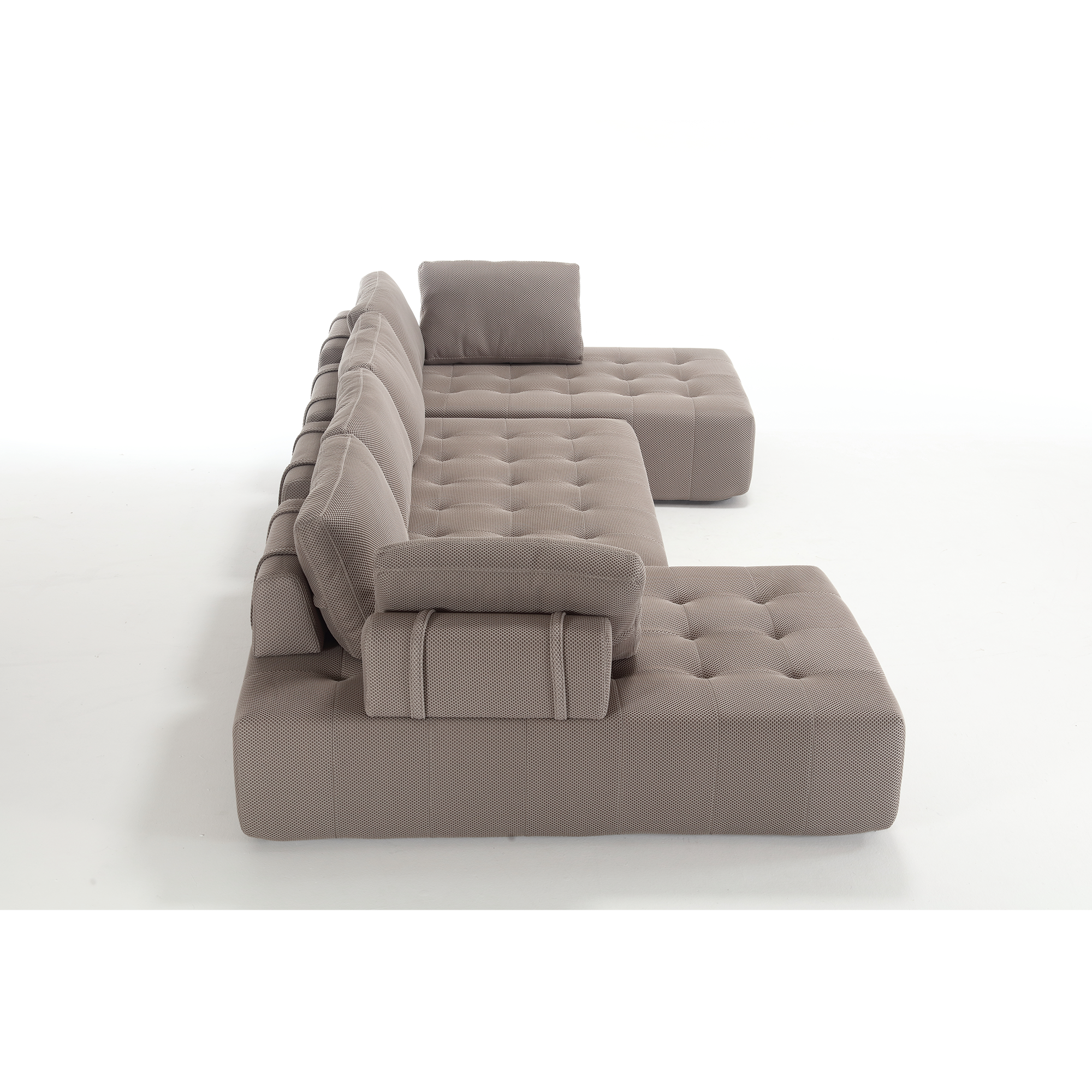 [NEW ARRIVED] [VIDEO PROVIDED]138.5 'Modular Combination Sofa, U-shaped Sofa, Living Room, Apartment, Upholstered ,6-seat Sofa, Free Combination Sofa (Mesh Fabric), Breathable Fabric, Gray