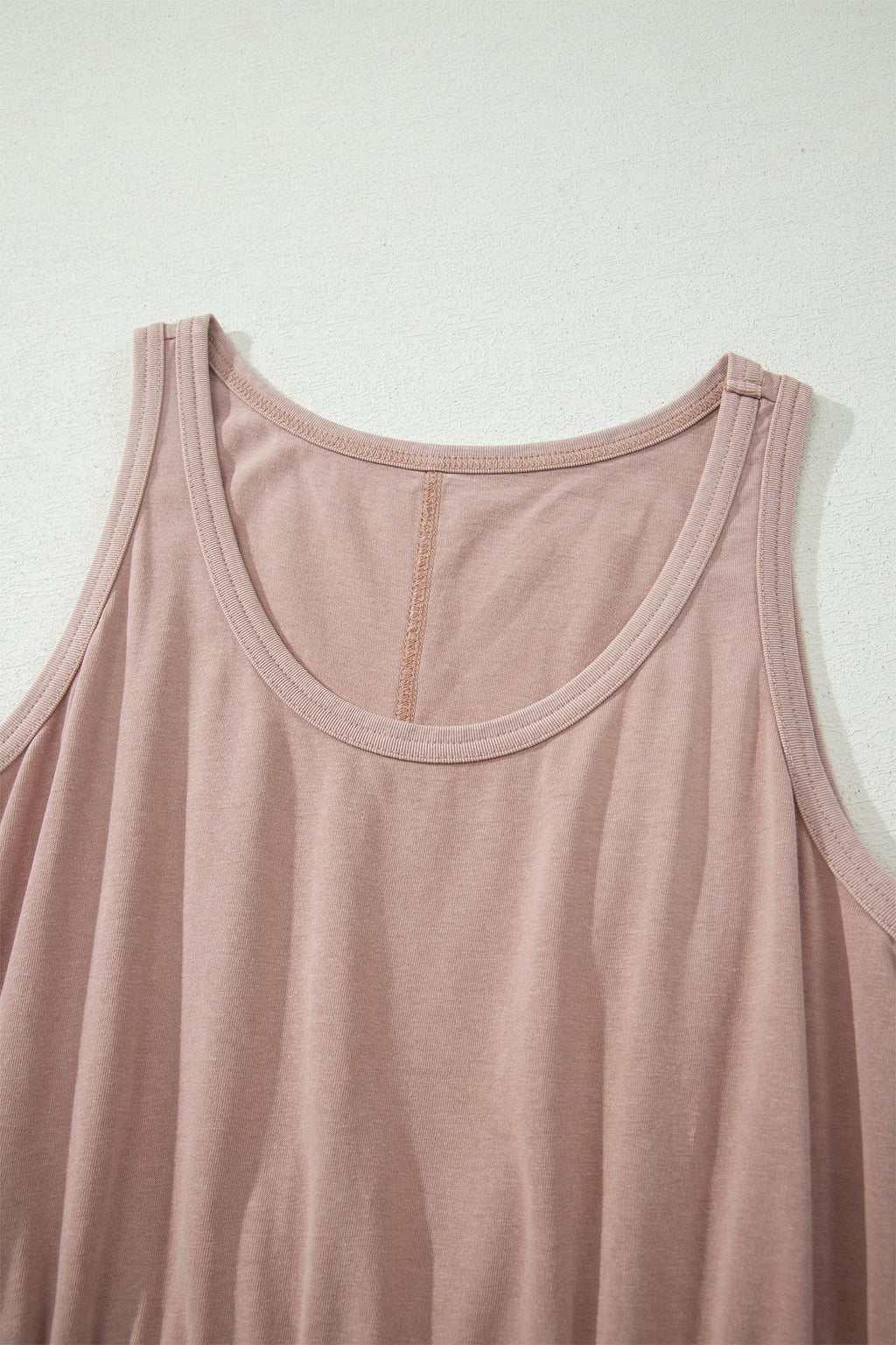 Mineral Wash Scoop Neck Elastic Waist Mini Dress