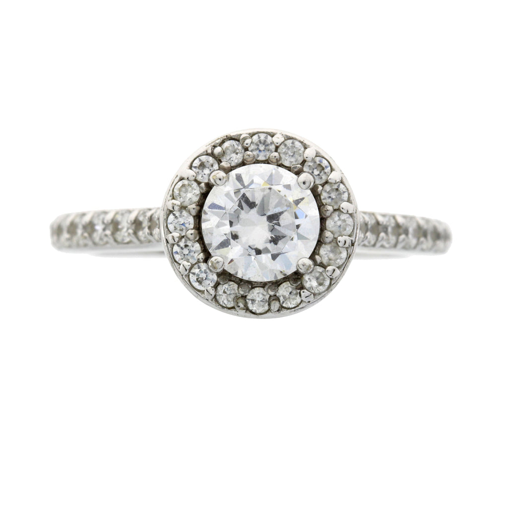 Genuine Cubic Zirconium Ring Sterling Silver