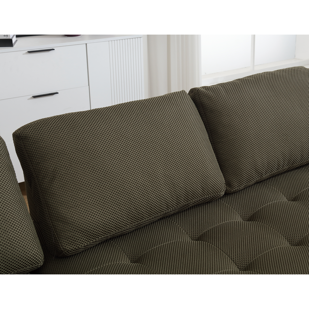 [NEW ARRIVED] [VIDEO PROVIDED]138.5 'Modular Combination Sofa, U-shaped Sofa, Living Room, Apartment, Upholstered ,6-seat Sofa, Free Combination Sofa (Mesh Fabric), Breathable Fabric,Green