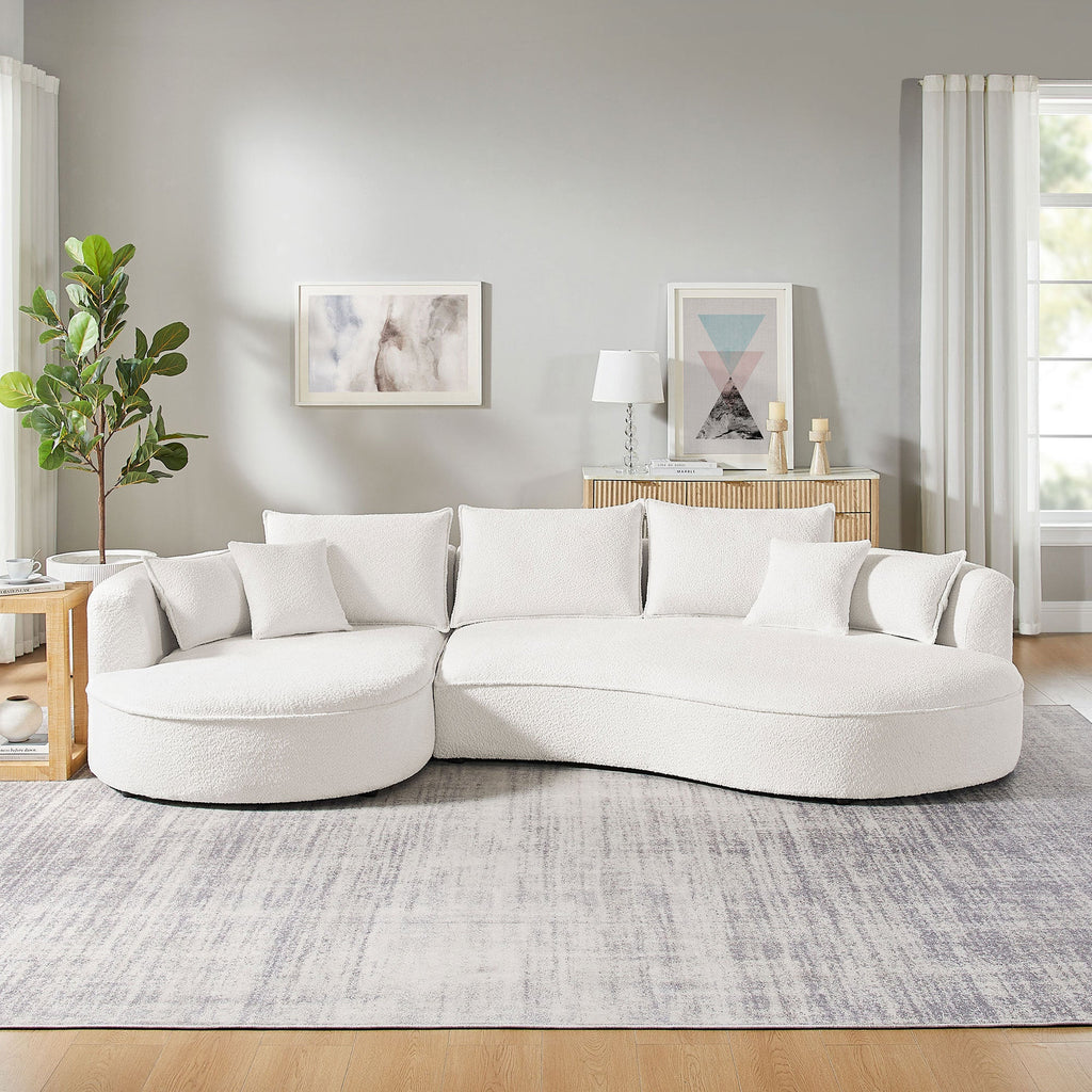 Curved Sofa with Ingenious Shape White