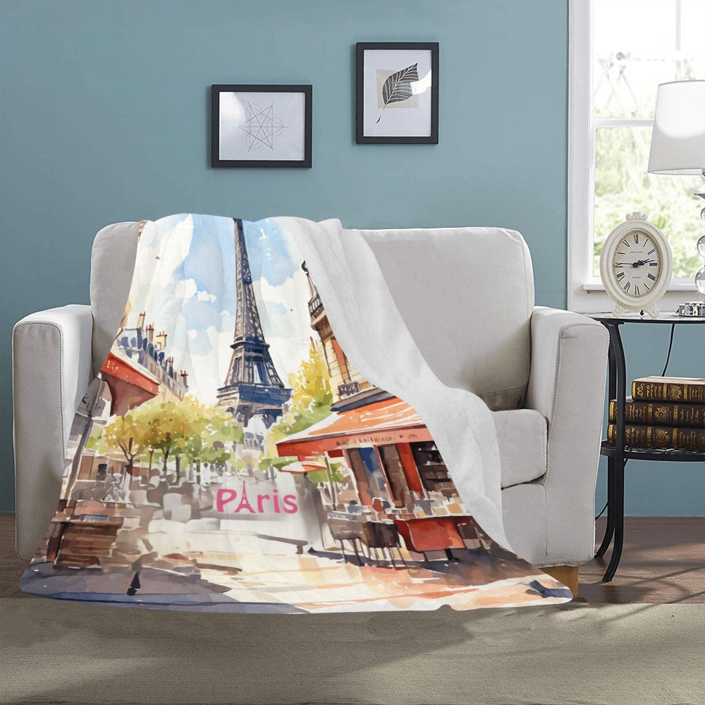 Paris France Ultra-Soft Micro Fleece Blanket - 50" x 60" (Made in USA)