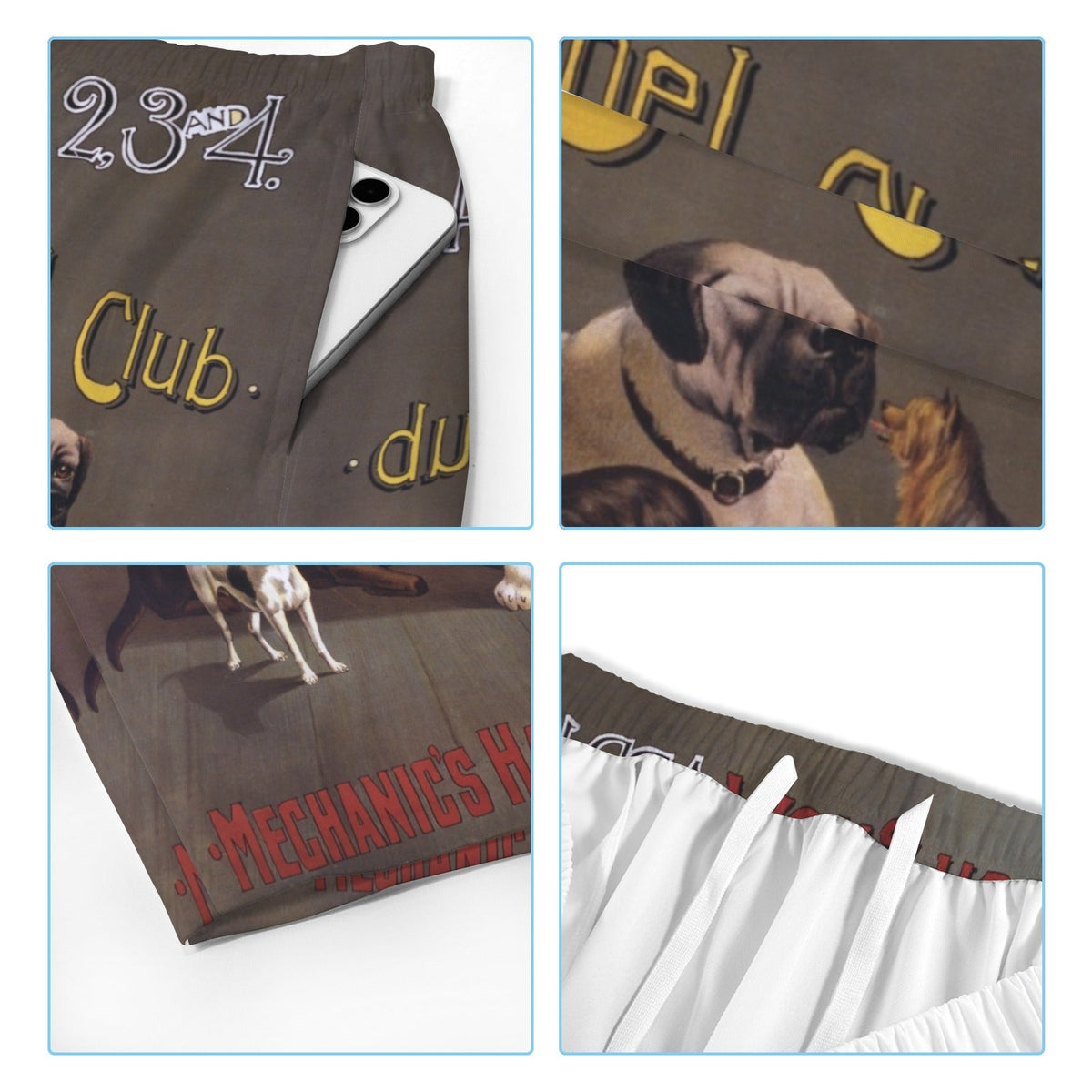 Vintage Dog Show Poster Men's All Over Print Swim Shorts | Ships from USA