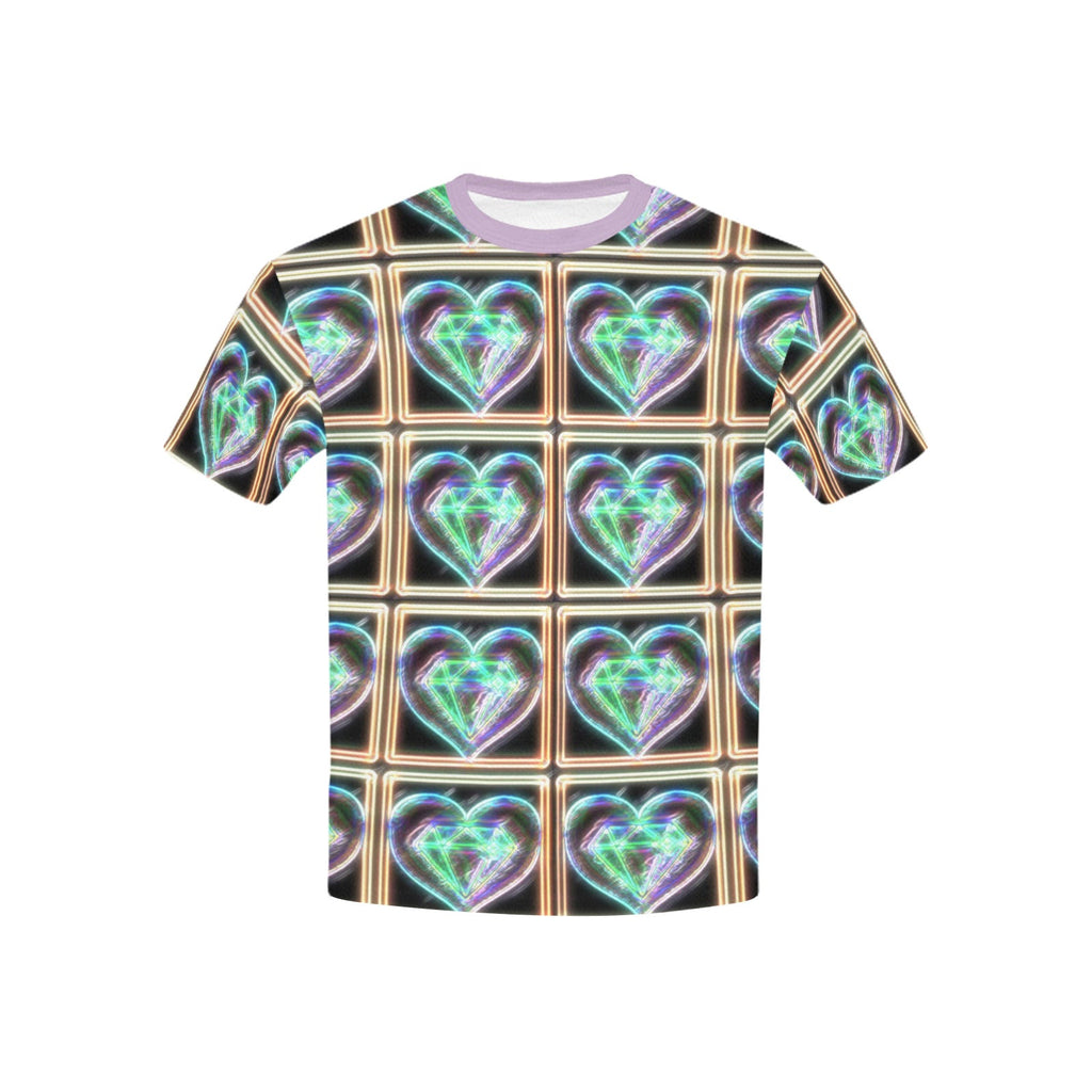 Child's Electric Hearts Printed T-shirt (Made in USA)