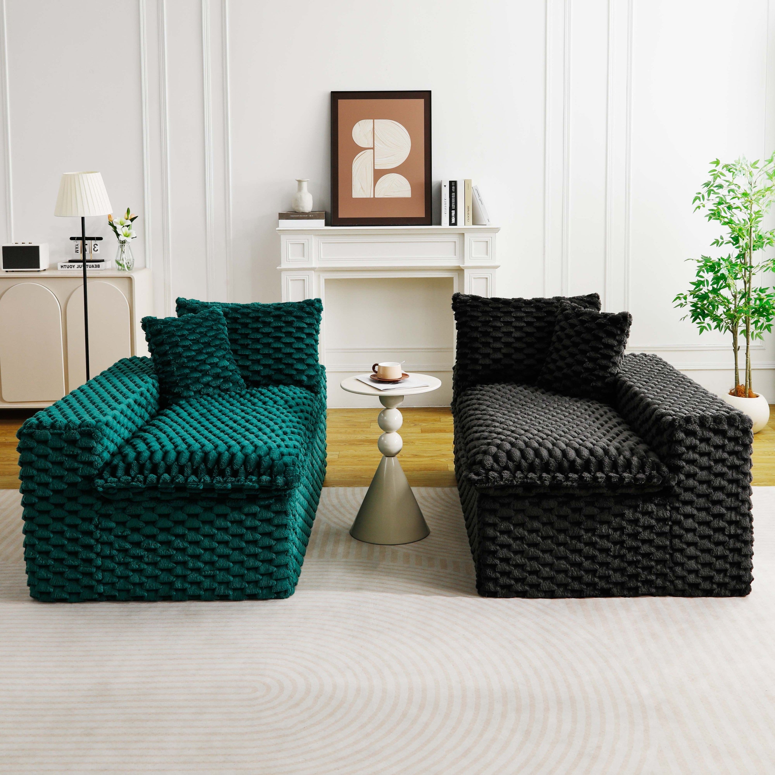 Luxury Color-Block Turtle Velvet Multifunctional Sofa - Arrangeable in Single Row, Side-by-Side or Facing Each Other, Stylish Living Room Furniture for Cozy Home Decor