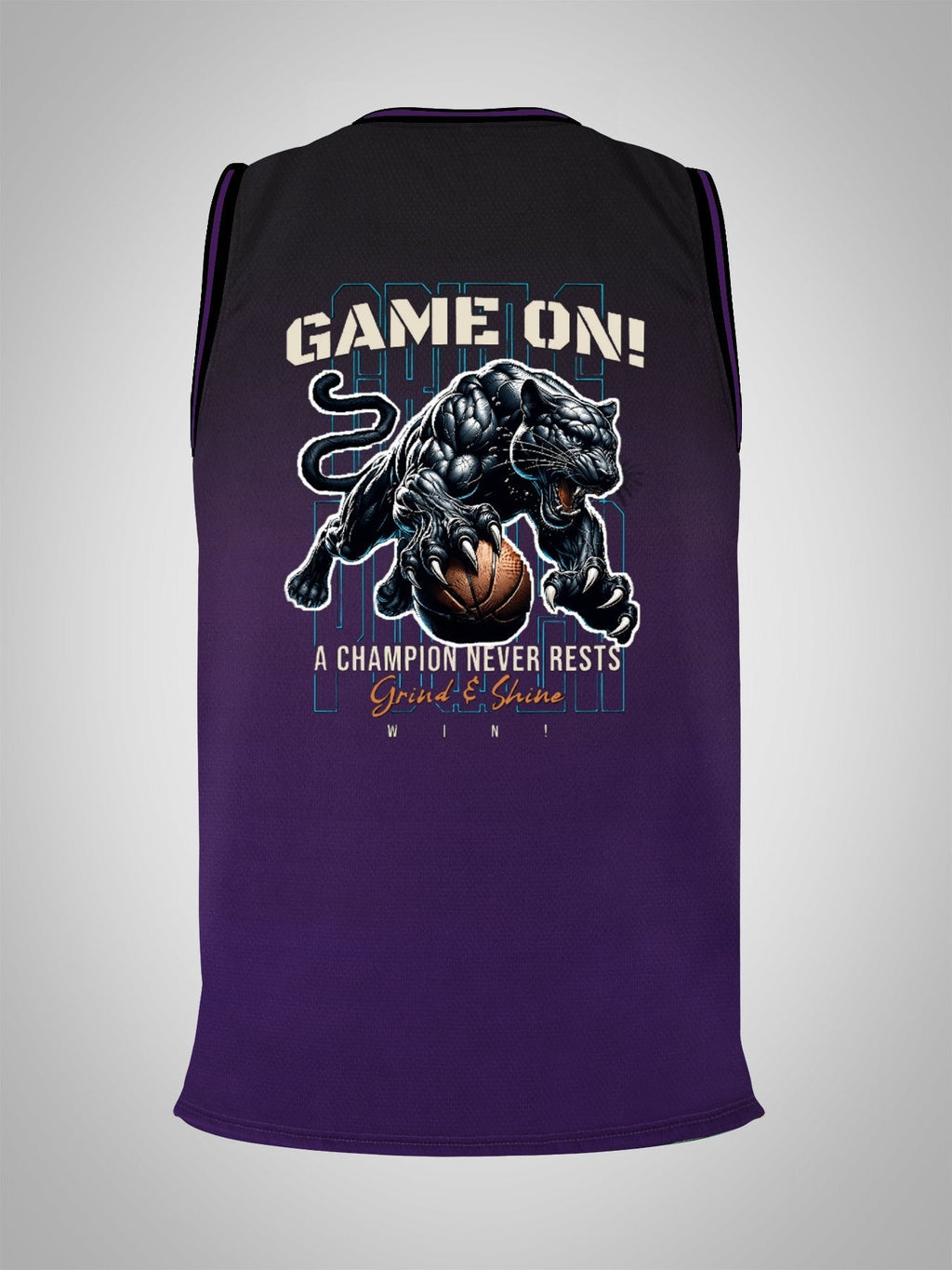 Game On! Grind & Shine Jaguar Purple Basketball Jersey - Front & Back Printing