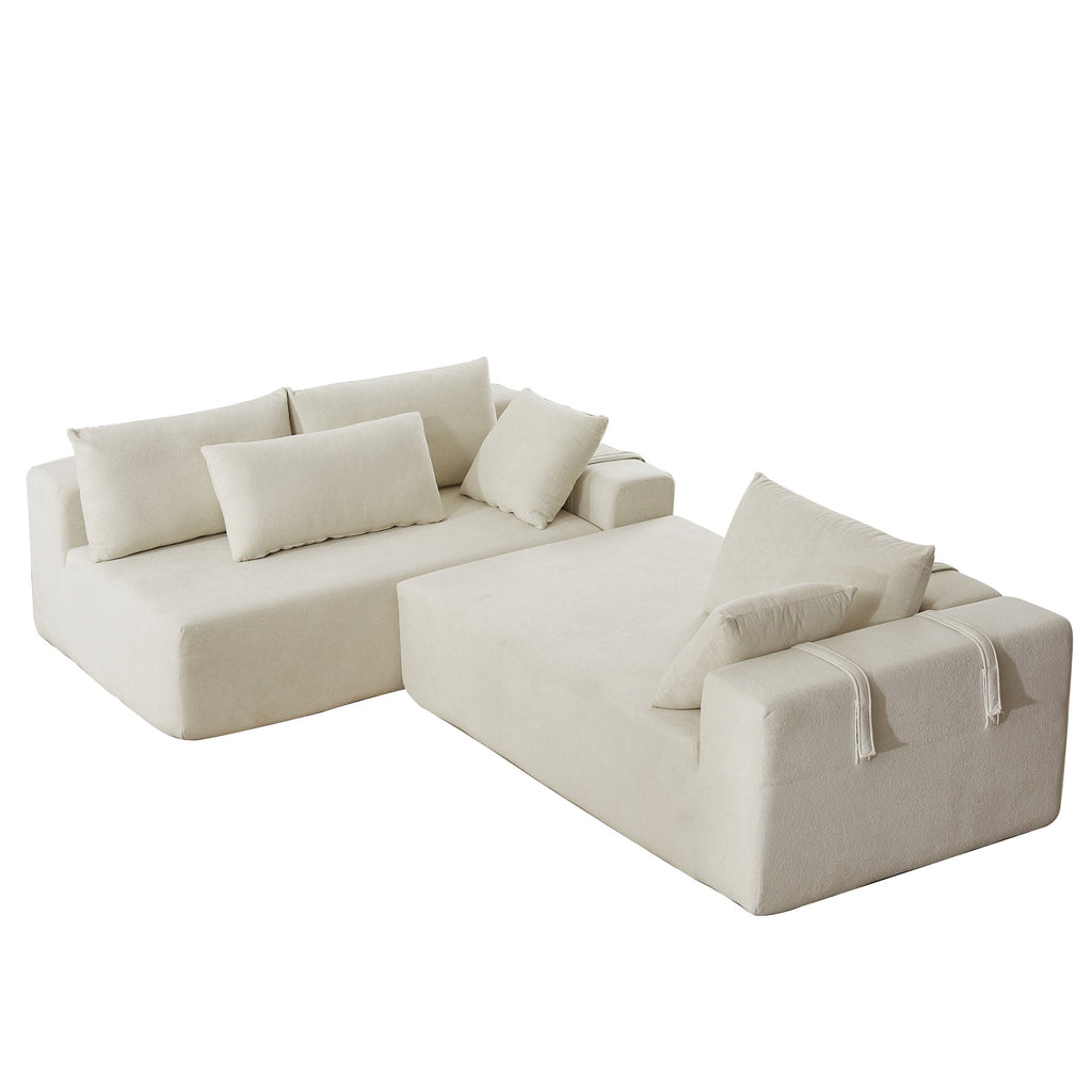 Modern Chenille Upholstered Sectional Sofa Couch Set,Modular 108' L Shaped Sectional Living Room Sofa Set With 6 Pillows,Free Combination Sofa Couch for Living Room,Bedroom