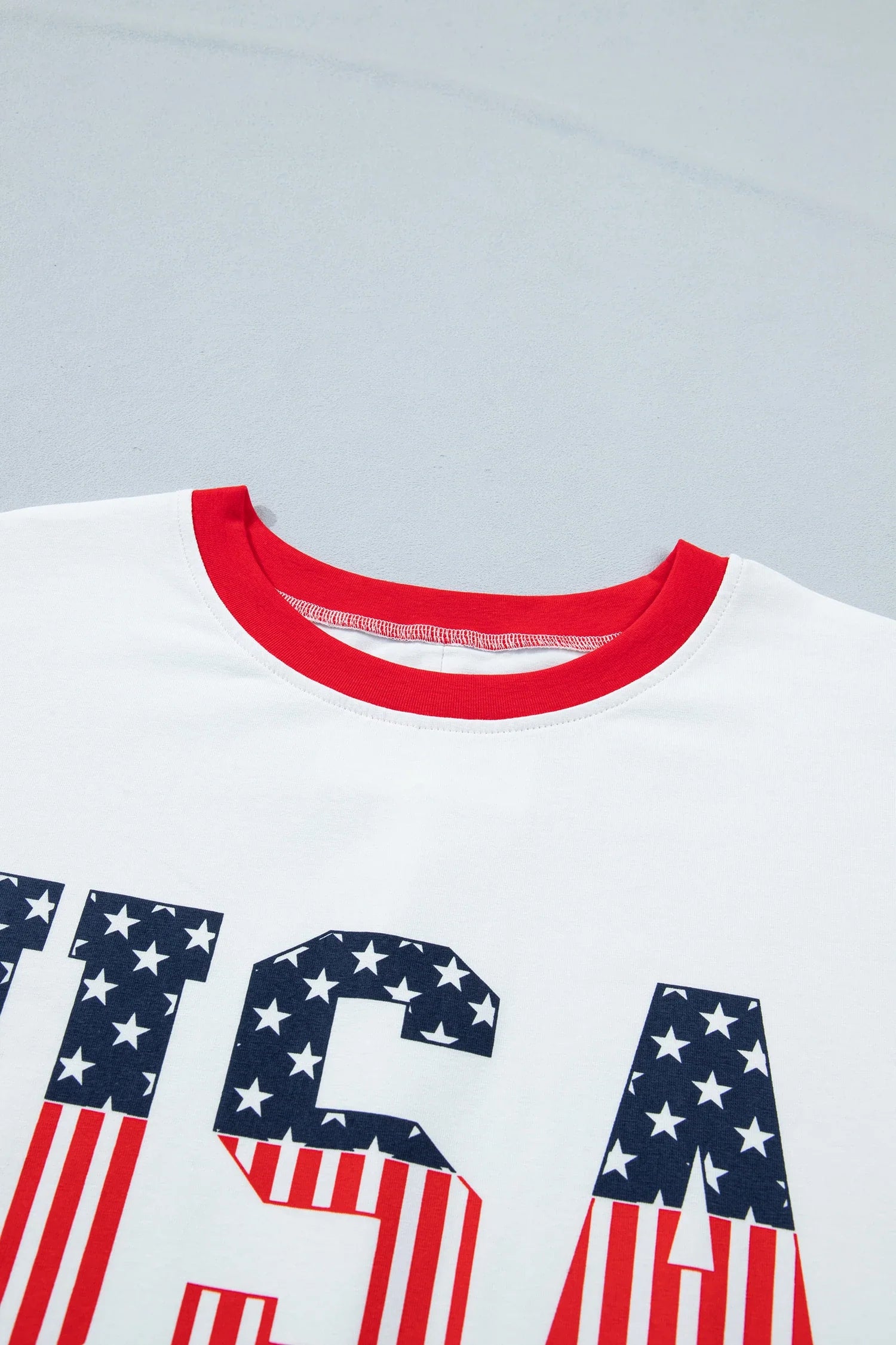 USA Flag Patchwork Short Sleeve Graphic Tee