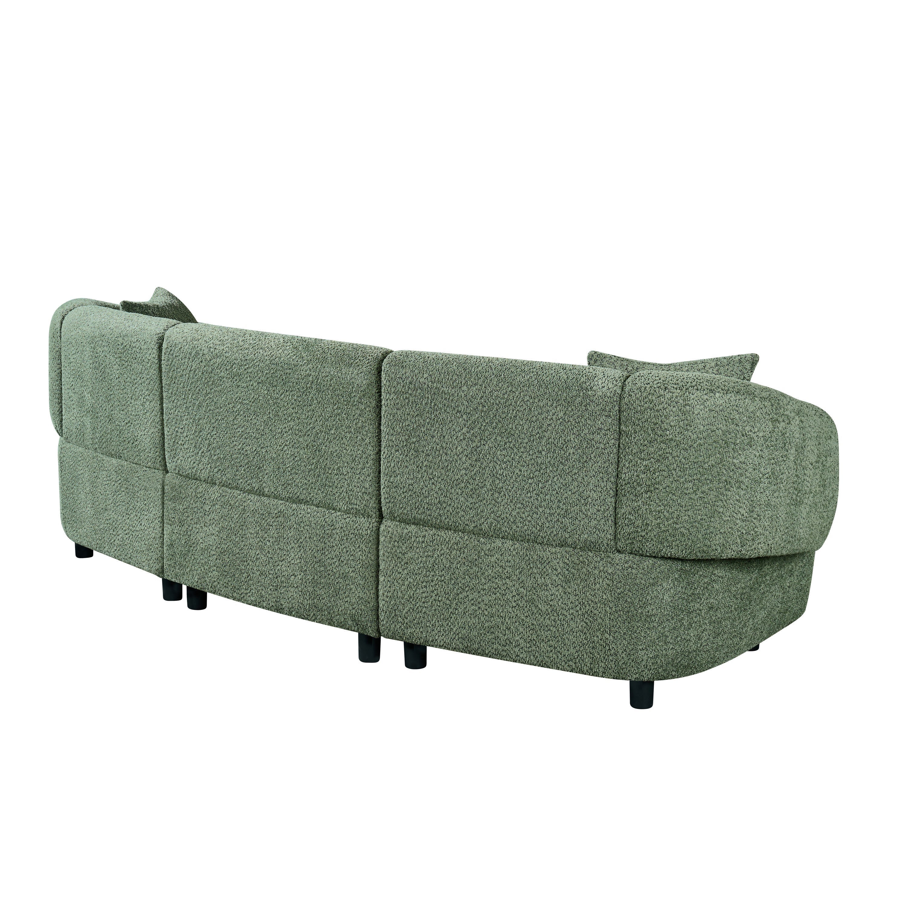 98.5 ' Curved Designed Contemporary 3-Seater Sofa in Green: Plush Seating, Streamlined Design, and Durable Frame – Ideal for Stylish Living Spaces