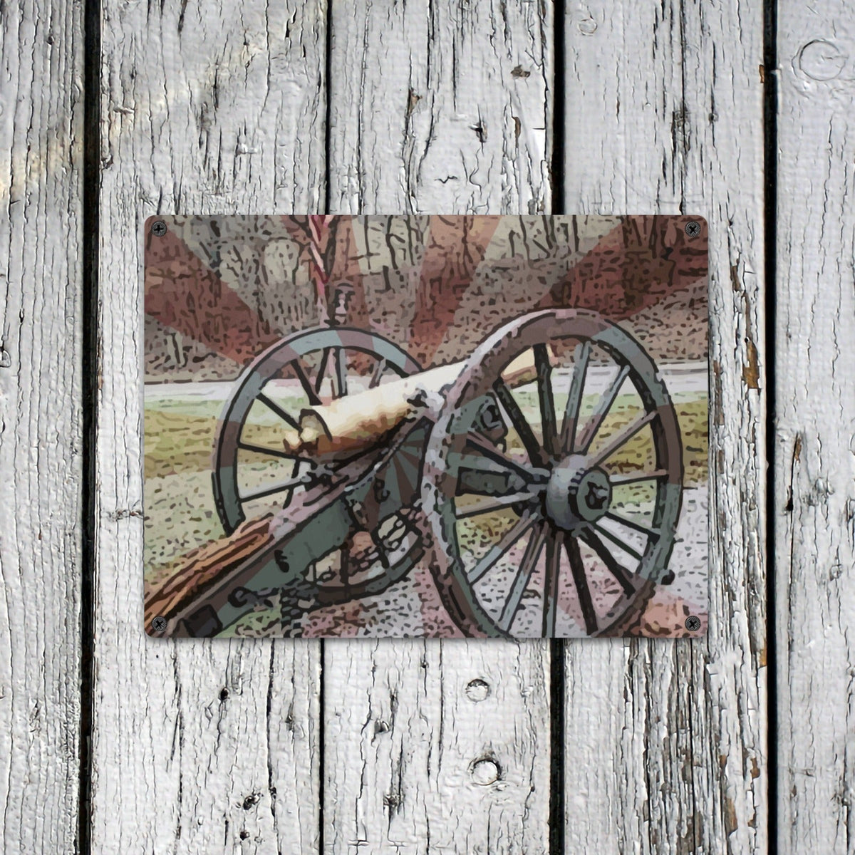 Reproduction Civil War Cannon Metal Tin Sign (Made in USA)