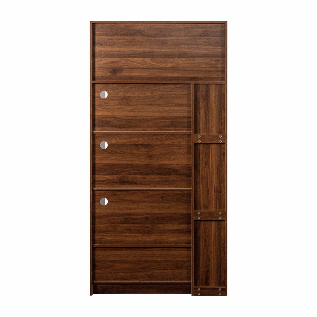 70.87' Tall Kitchen Pantry Cabinet with multi-functional pull-out multi-tier storage shelf, 1 Drawers,with Aluminum frame glass door,Freestanding Food Hutch with Microwave Stand for Dining Room