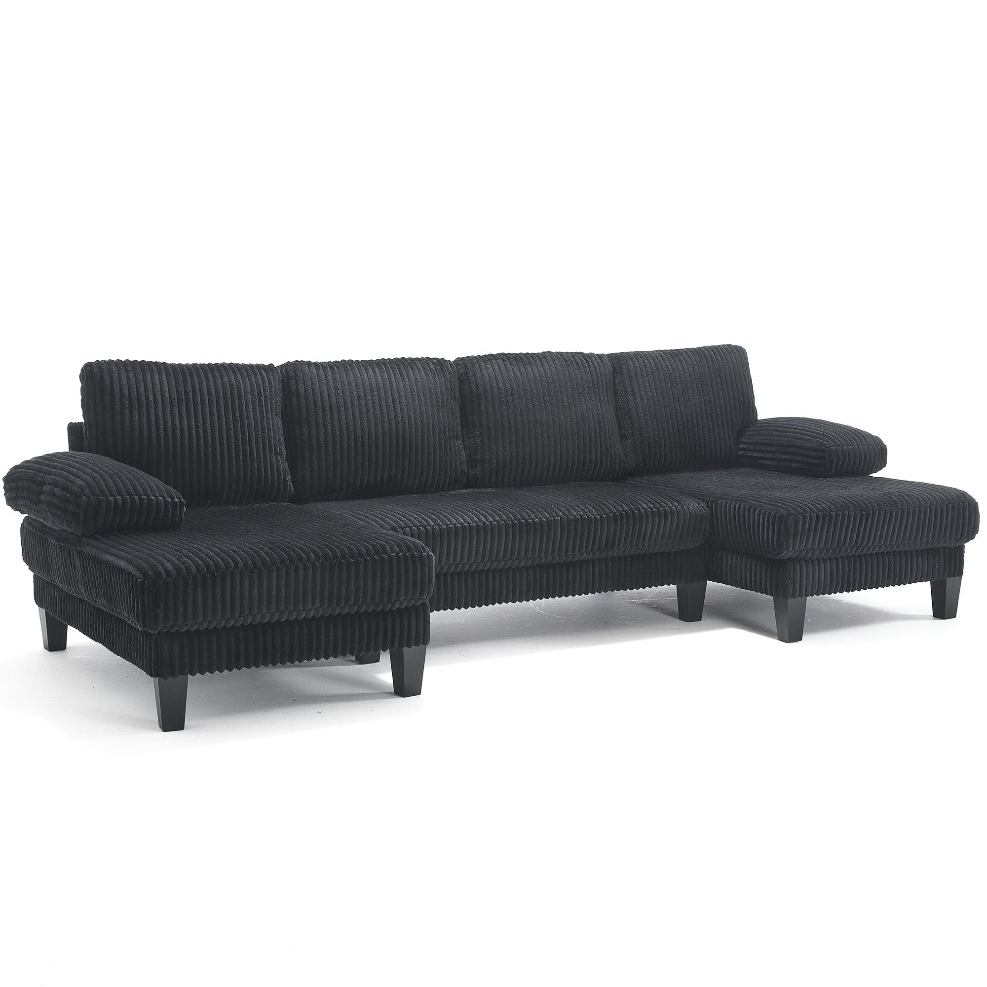 [VIDEO provided][New]U-Shaped Couch with Oversized Seat,4-Seat Sofa  with Double Chaise,Comfortable and spacious indoor furniture for Living Room,Apartment