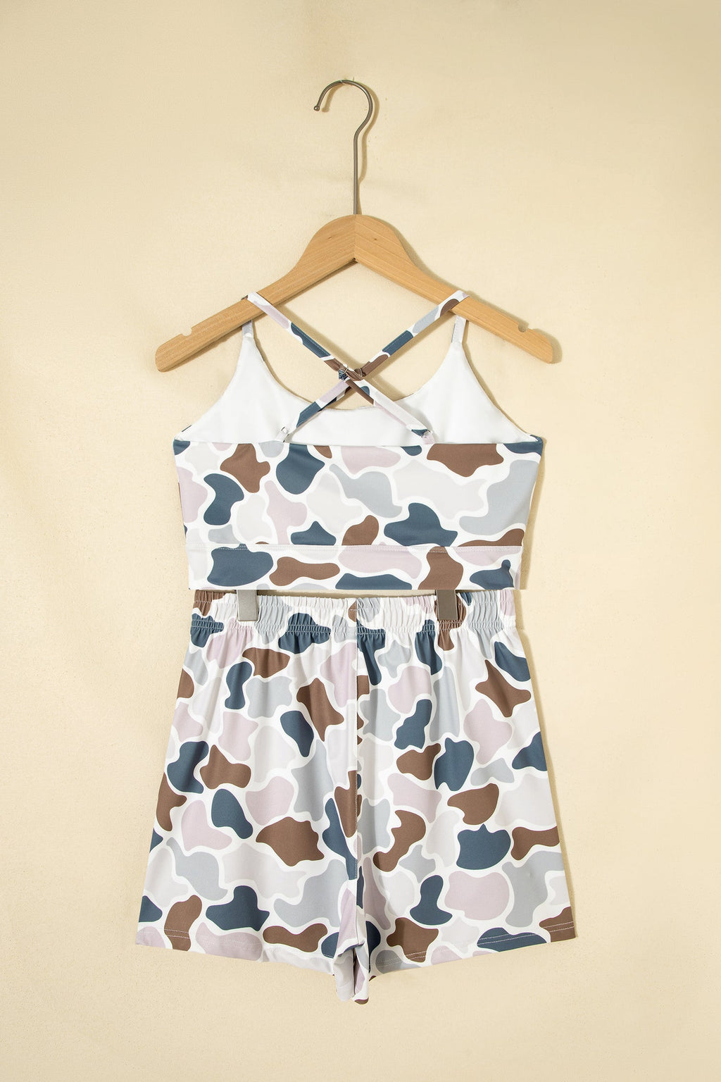 Camo Cropped Tank & Shorts Athleisure Set