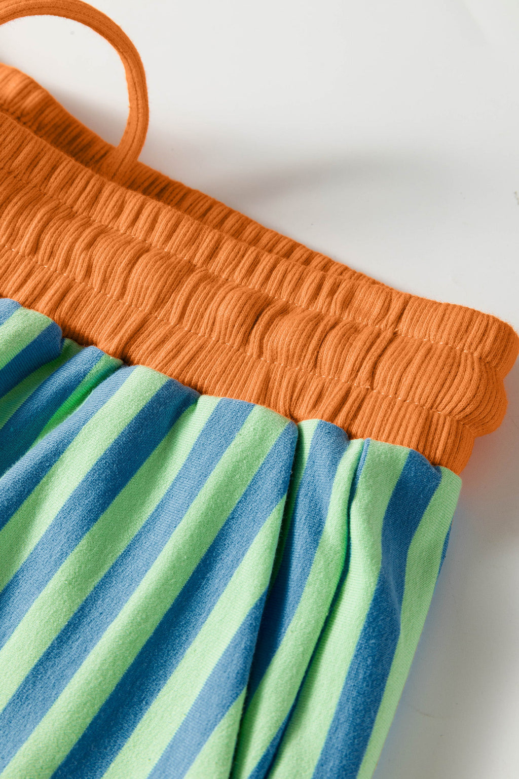 Stripe Colorblock V-Neck Tee & Drawstring Short Set